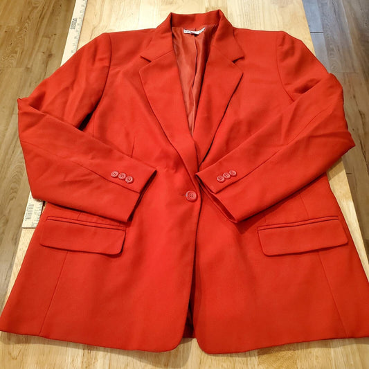 Pendleton VINTAGE  100% Virgin Wool  Red Blazer Size 16 22" Pit 2 Pit Pockets 
