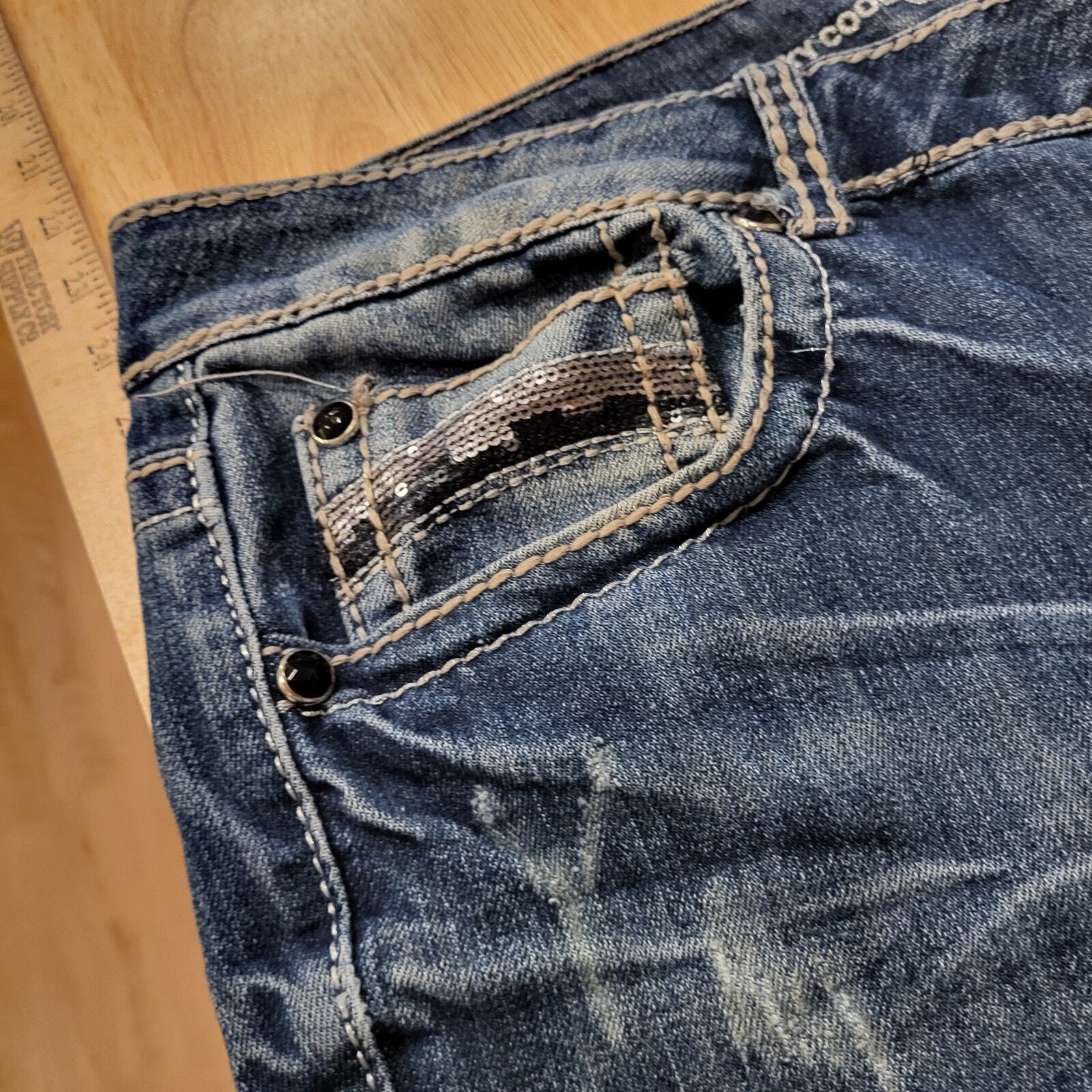 Vintage Dollhouse Jeans 40" Waist Ripped Crotch Damaged Y2K Craft