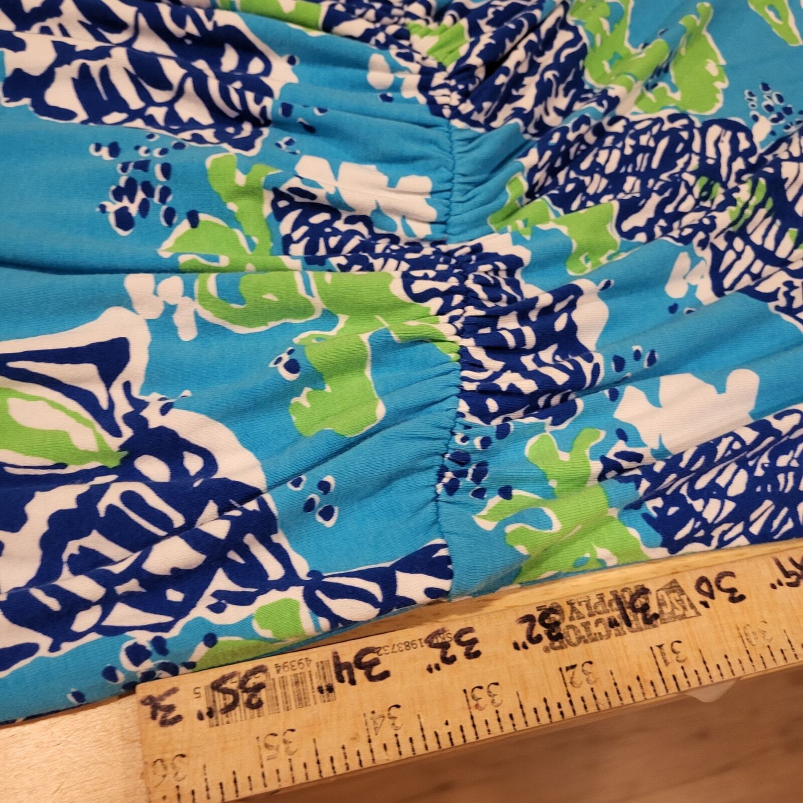 Lilly Pulitzer Calissi Sound The Horn Maxi Jersey Dress Gold Necklace Neckline