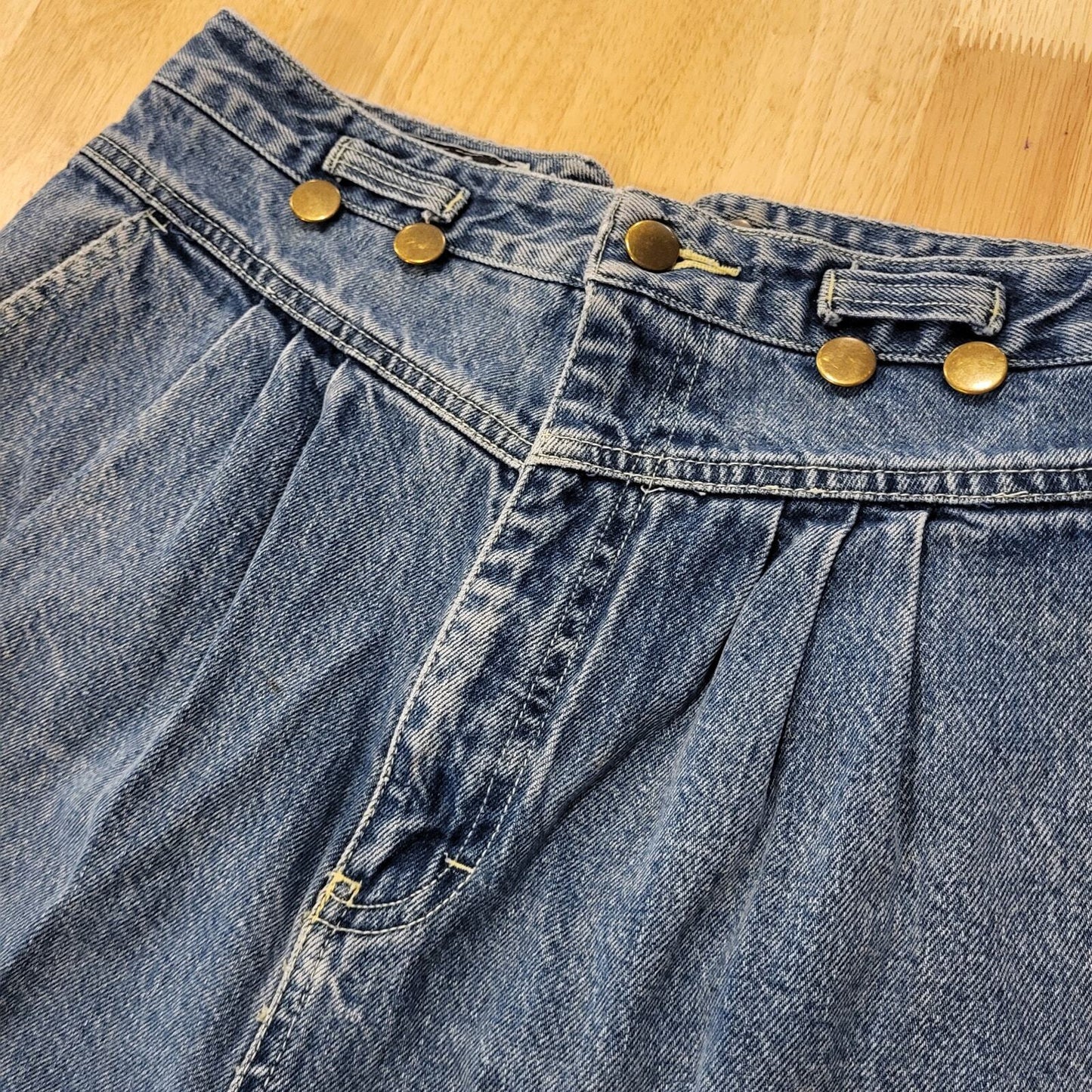 Vintage Fabrizio Sportwear 90's Denim Yoke Jean Shorts Cutoff Suspender Button