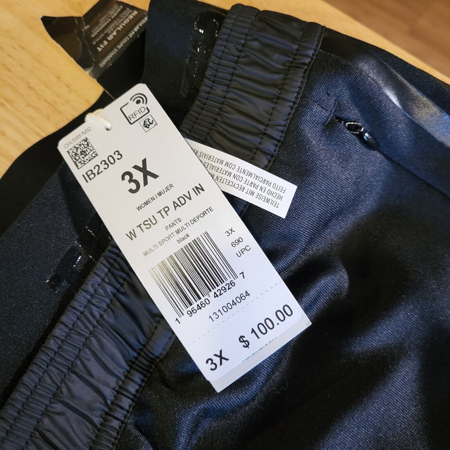 NWT Adidas Nylon Track Pants Elastic Waist & Cuff  TRO  Ankle Zip Stick Waist 3x