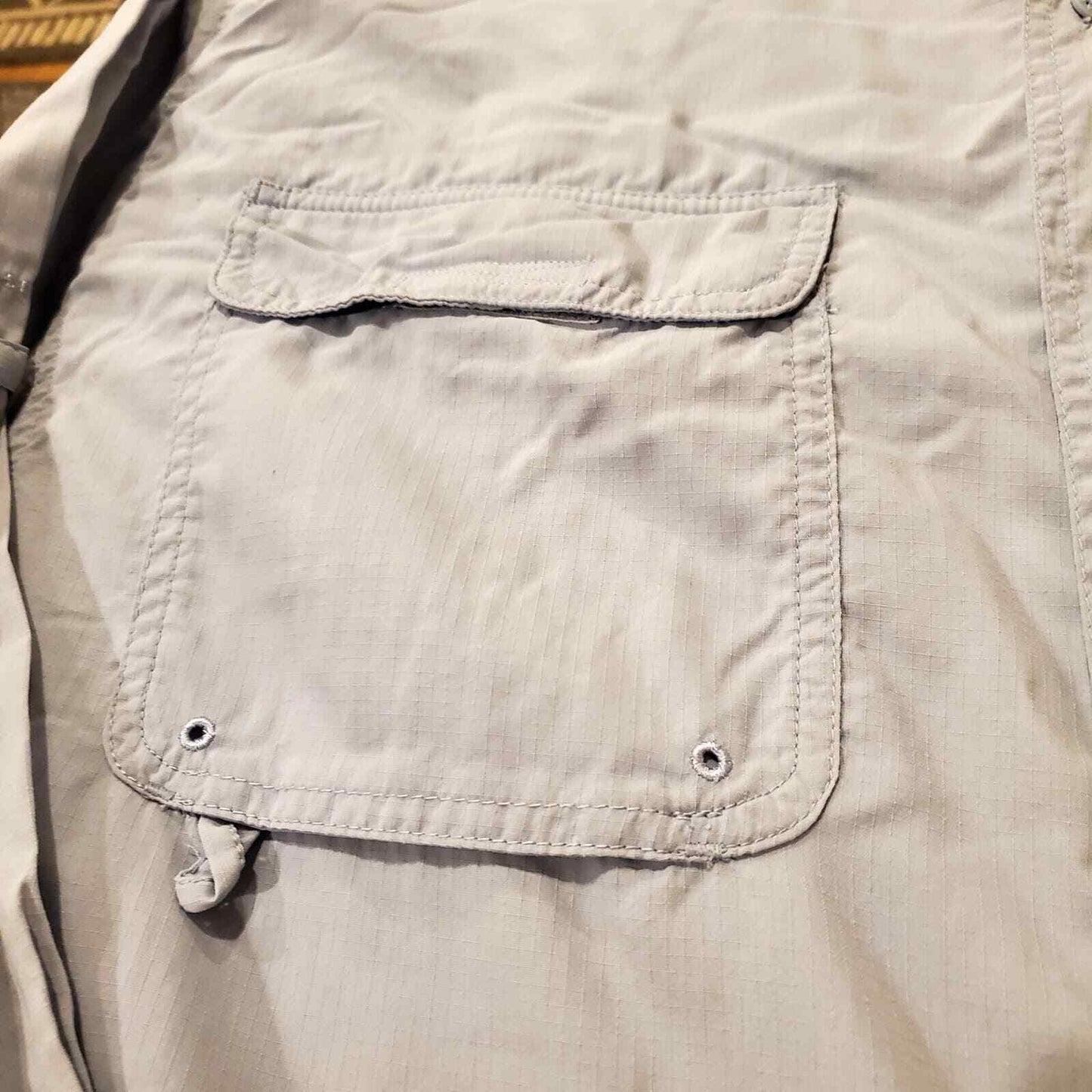 Blue Columbia GRT Long Sleeve Nylon/Polyester Button Down XL