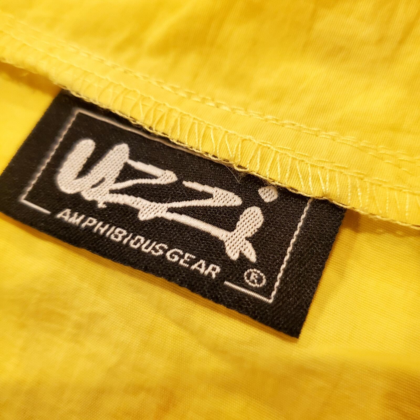 Uzzi Amphibious Yellow Vintage Wind Breaker 27" P2P 30" Long Full Zip Elastic
