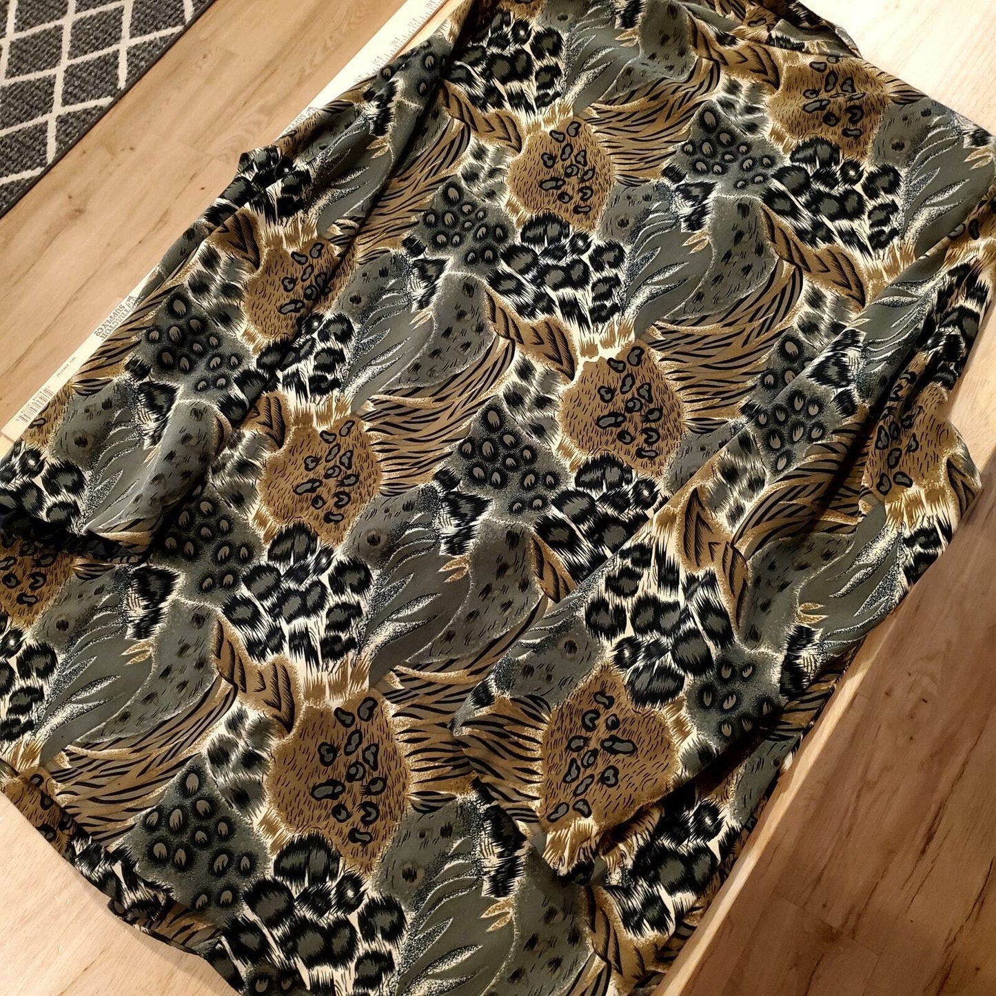 Jonathan Logan Vintage Satin Mixed Animal Print Blazer 80's Glam Rock 24" P2P 