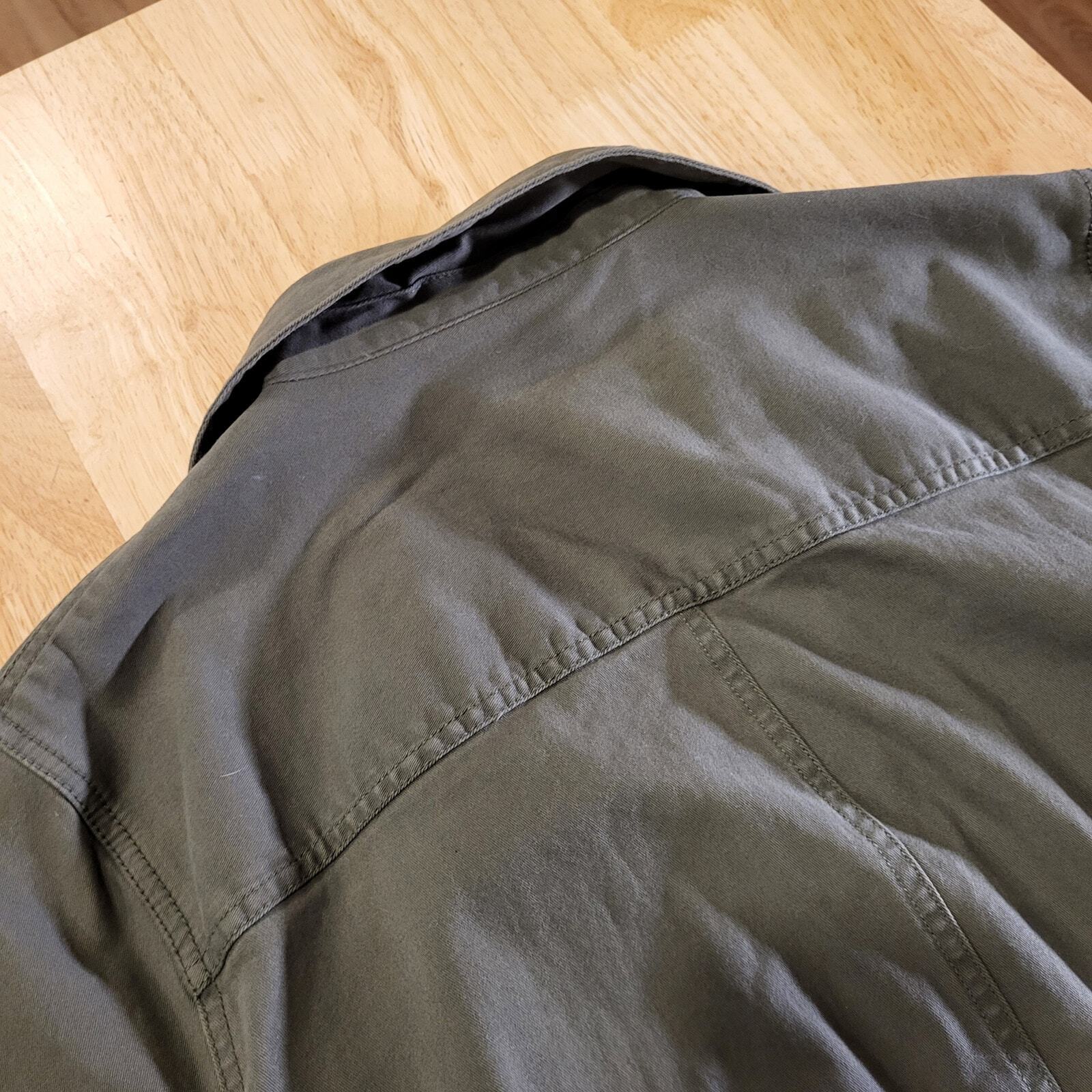 A.N.A 2X Army Green Short Sleeve Jumpsuit Button Collared Pockets Cotton