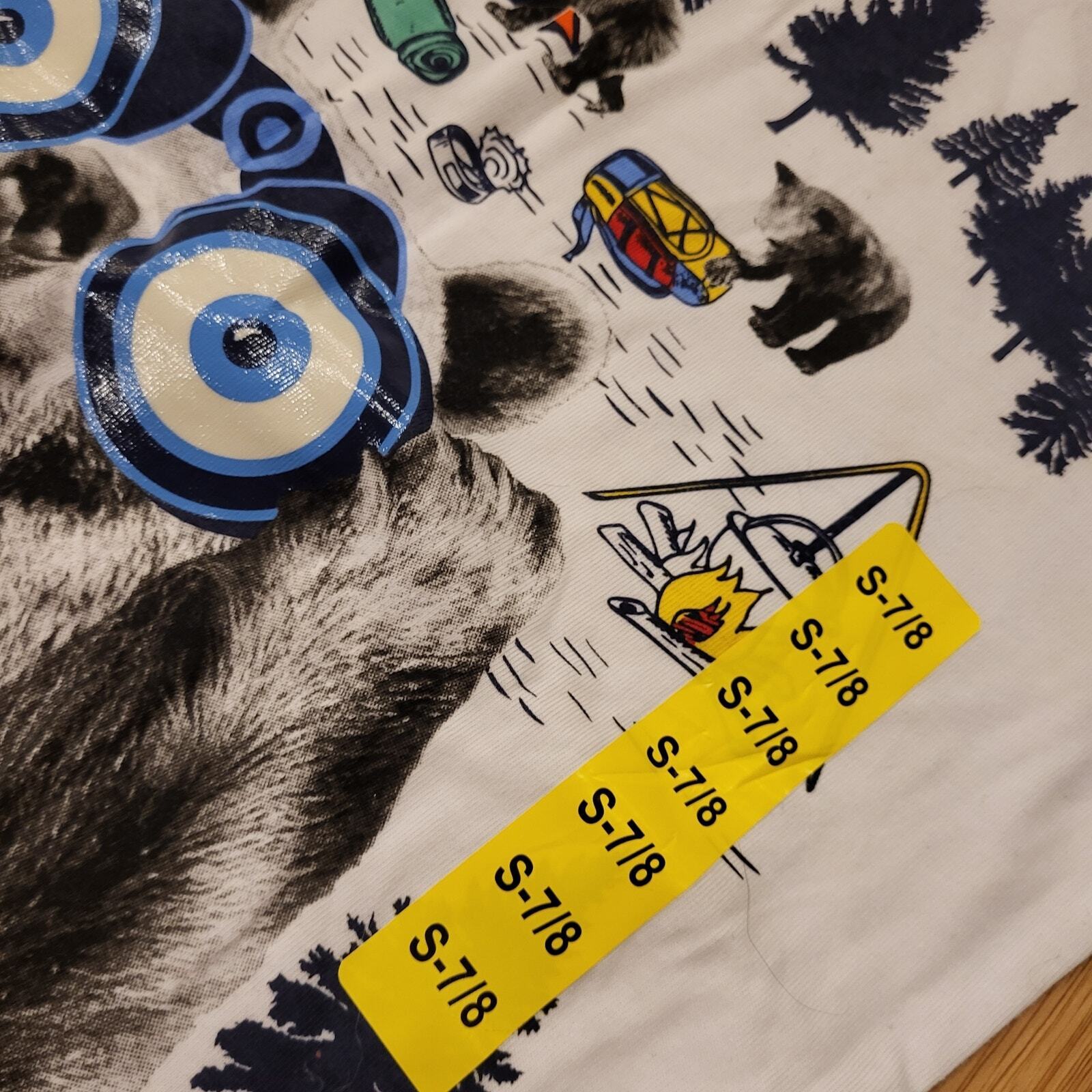 NWT Eddie Bauer Boys T-shirt Small 7/8 Cotton Bear Print 