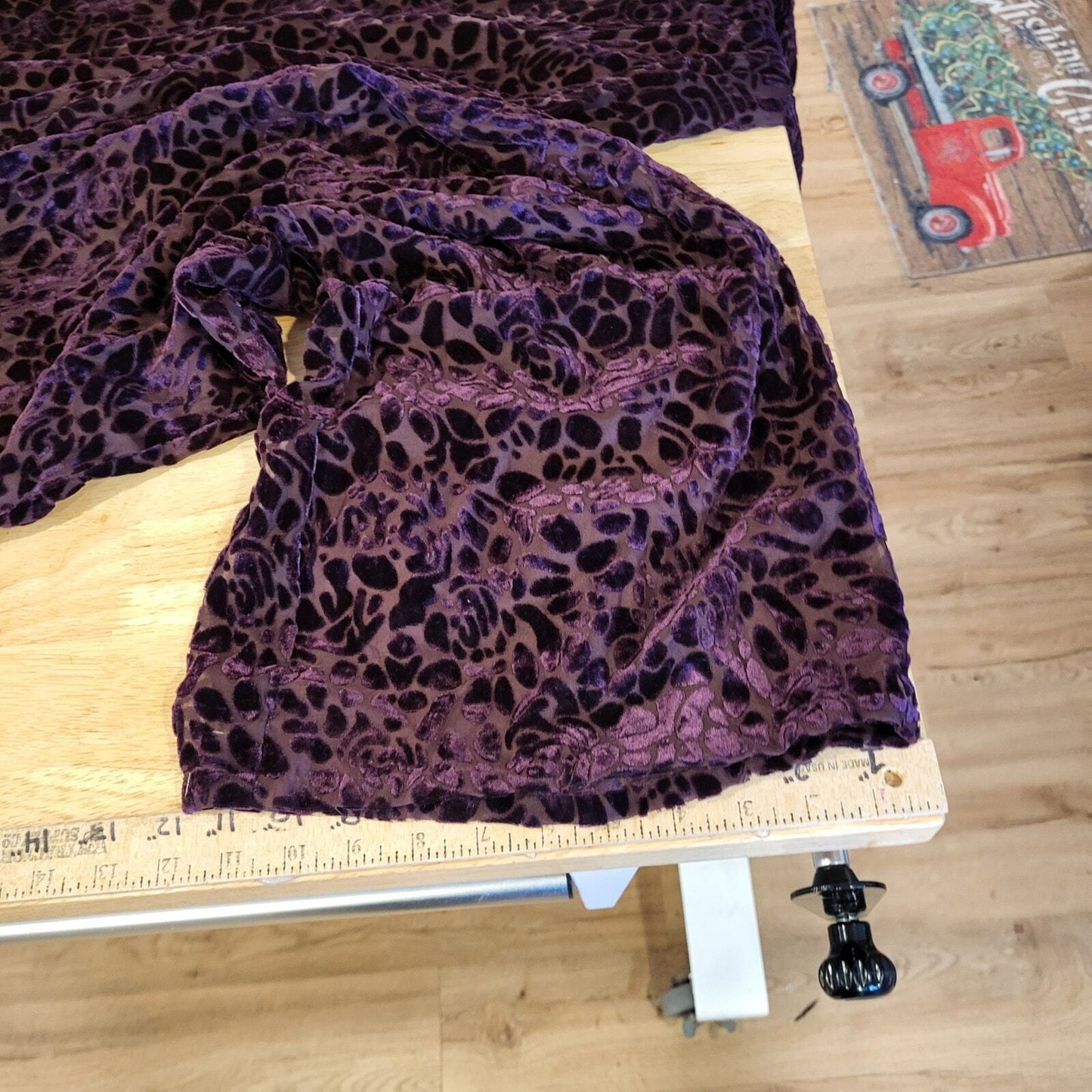 Lulu's Purple Plum Velvet Floral Burnout Spaghetti  Crisscross Back Wide leg
