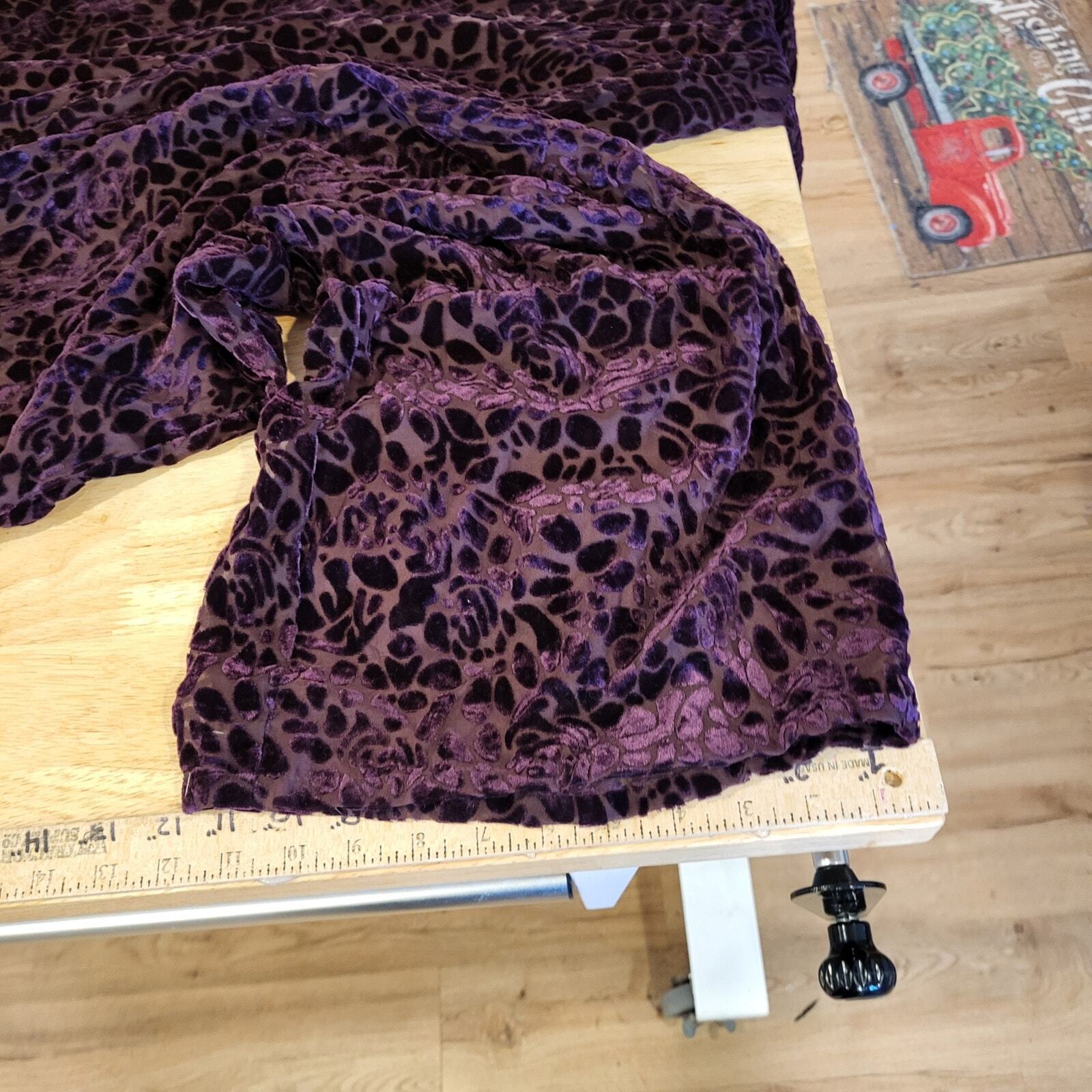 Lulu's Purple Plum Velvet Floral Burnout Spaghetti  Crisscross Back Wide leg