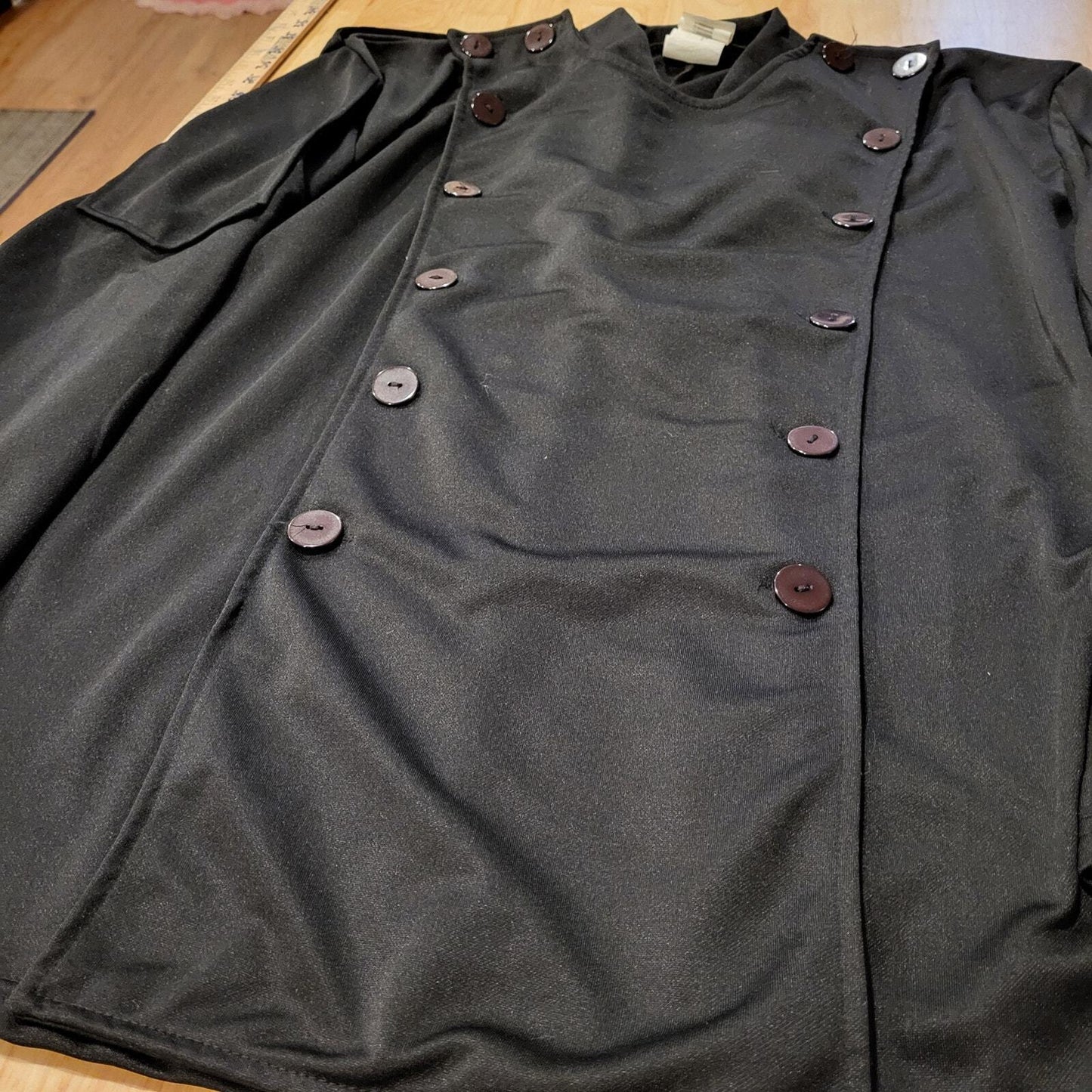 Green Hornet Costume Top Black Button Polyester Adult Medium/Large Halloween