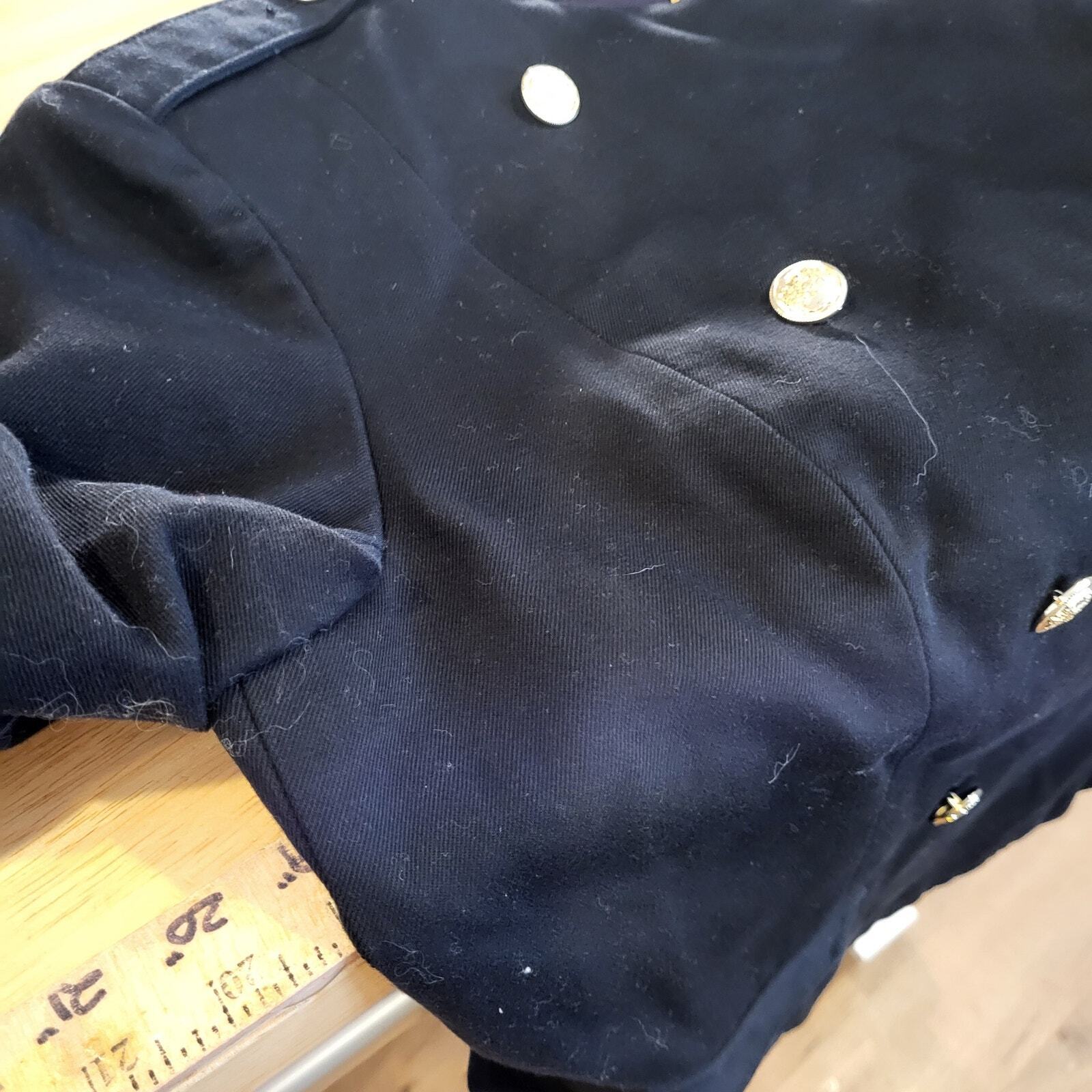 H&M Nay Military Jacket Gold Buttons Cototn 19" Pit 2 Pit