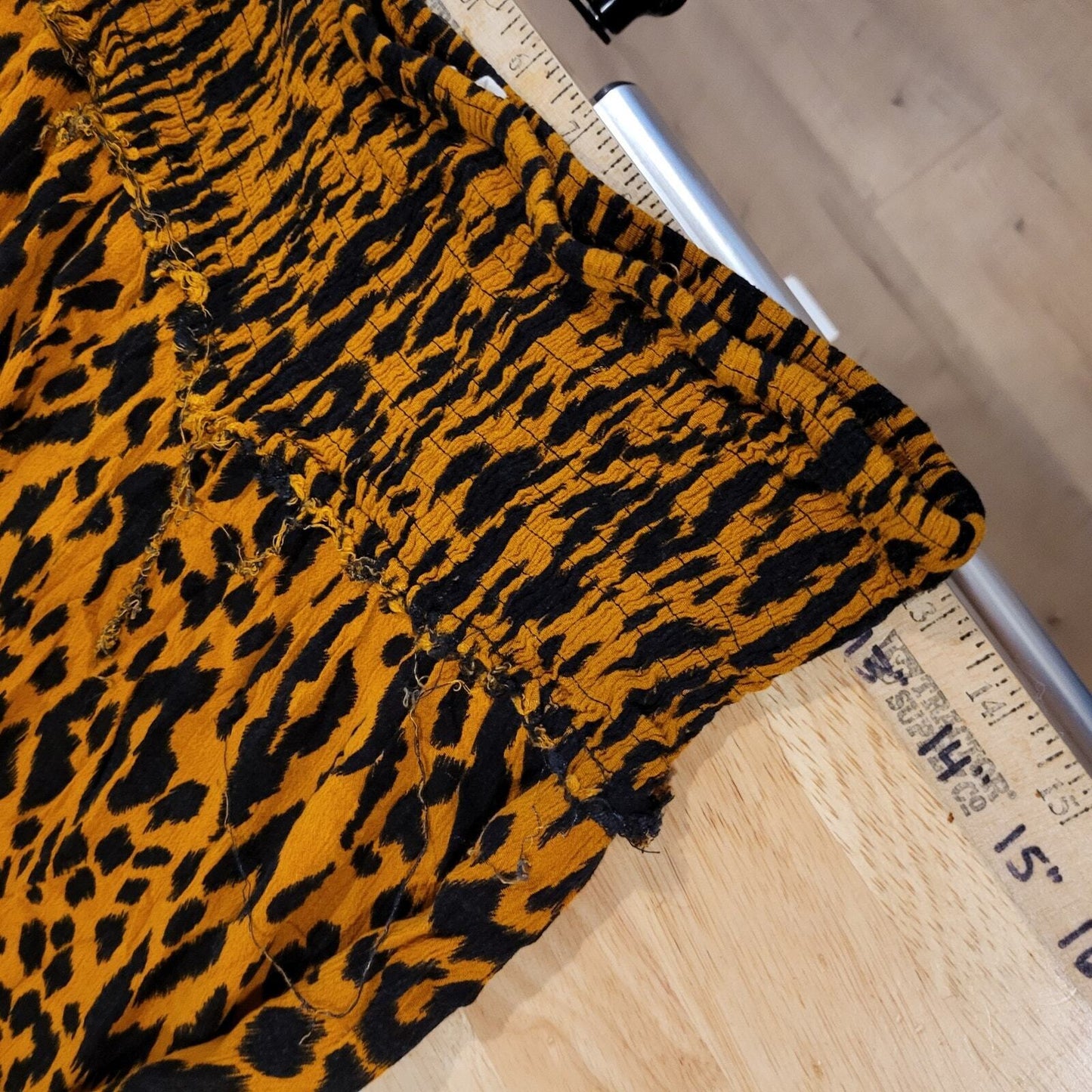 Easel Urban Leopard Print Wide Leg Capri Yoga Hippie Pants Elastic Waist