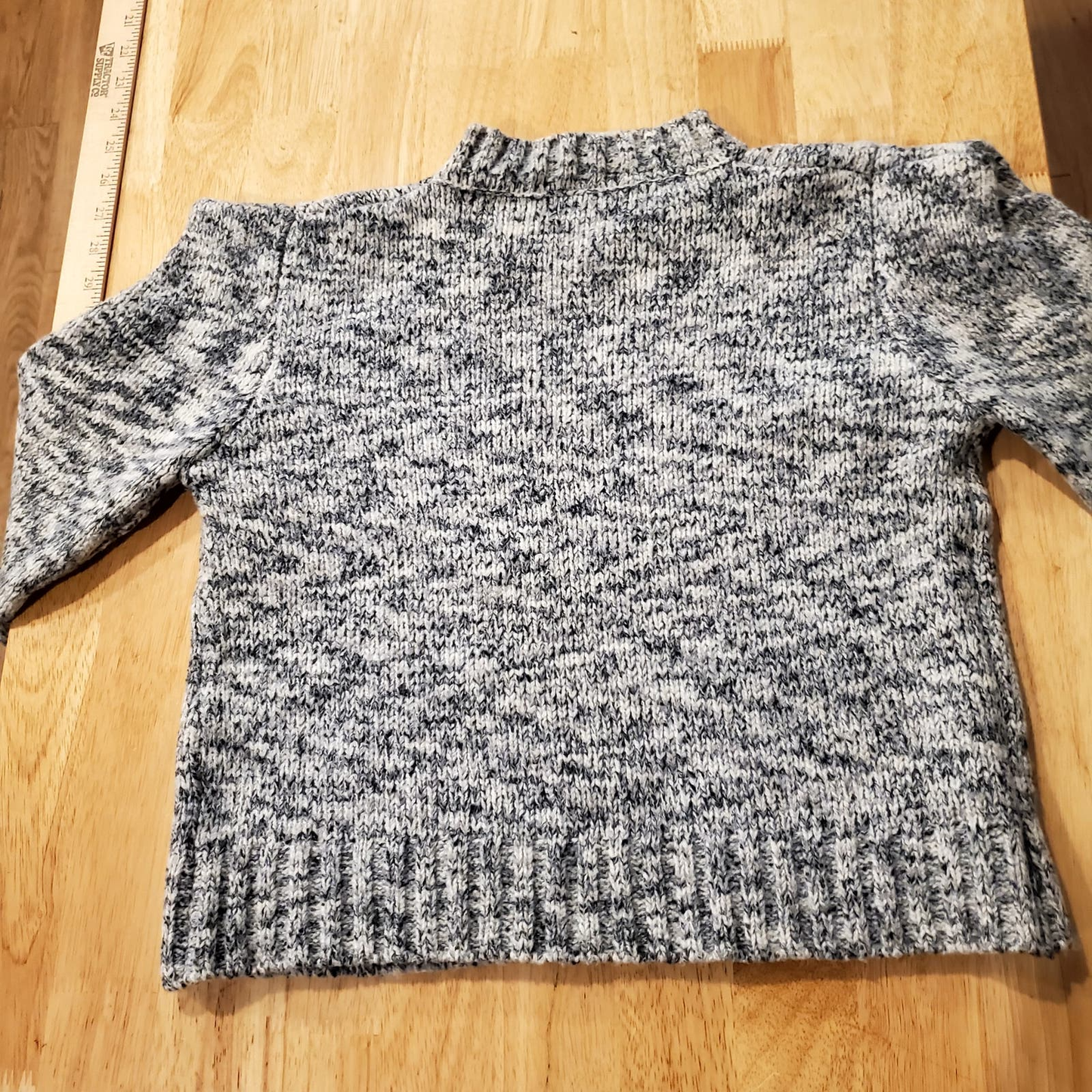 QED LONDON Stand Shoulder Crop Knit Small Grey 18" Pit-pit 18" Shoulder to pit