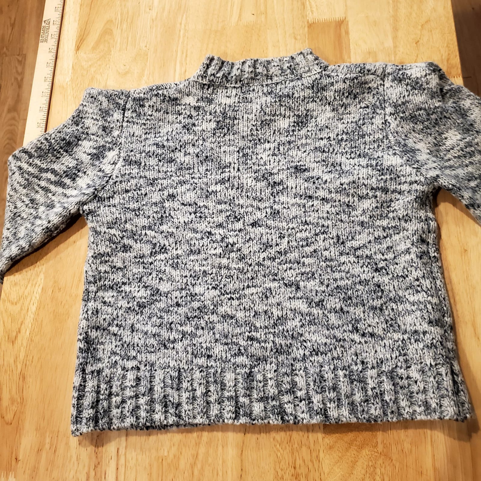 QED LONDON Stand Shoulder Crop Knit Small Grey 18" Pit-pit 18" Shoulder to pit