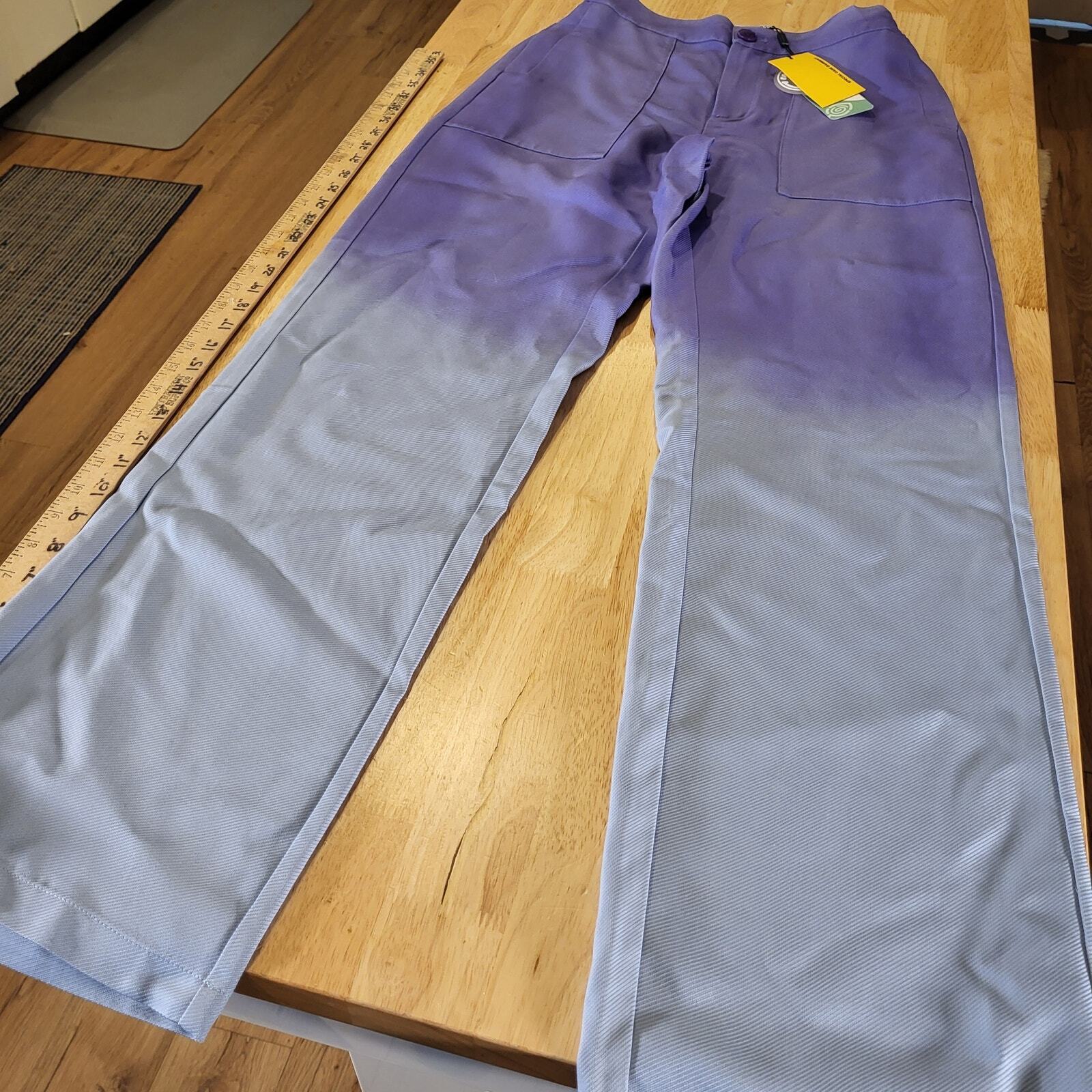 NWT Urban Outfitters x BOBBLEHAUS Purple/Blue Ombre Deadstock Tencel Twill Pants
