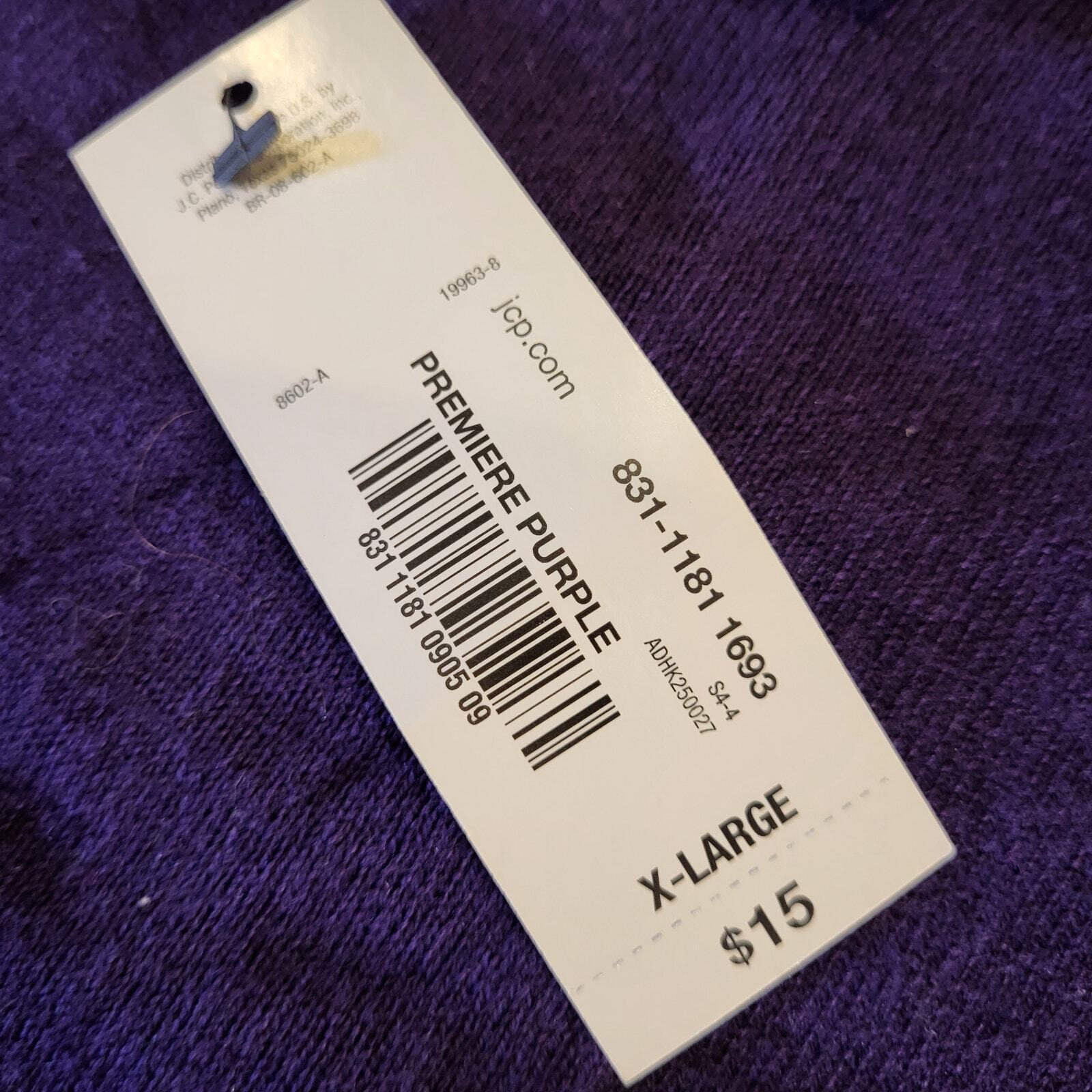 NWT Purple Knit Long SLEEVE Worthington  Sweater 20" P2P
