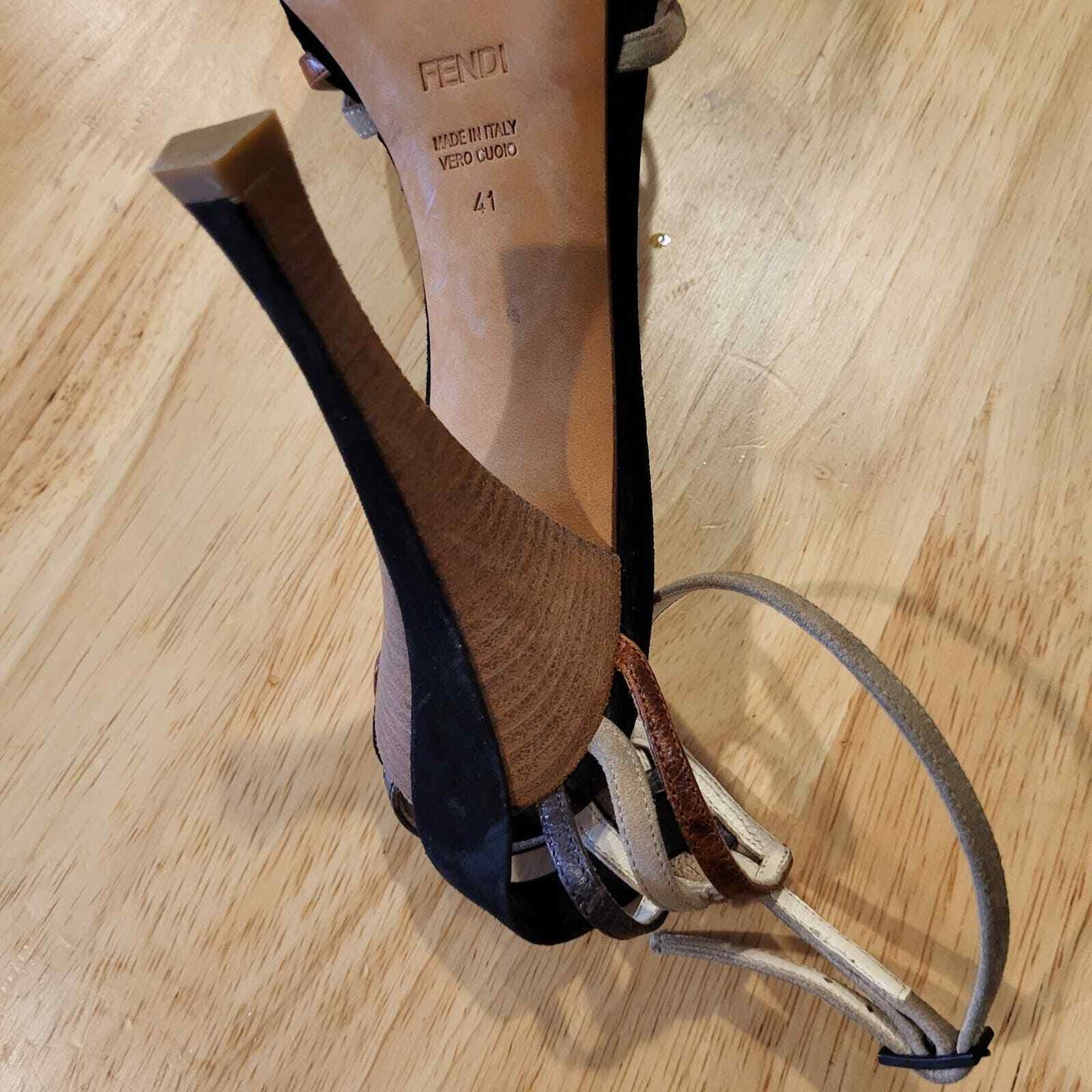 Strappy Leather Multi-color Fendi Stilletto Heals 41 Ankle Strap 