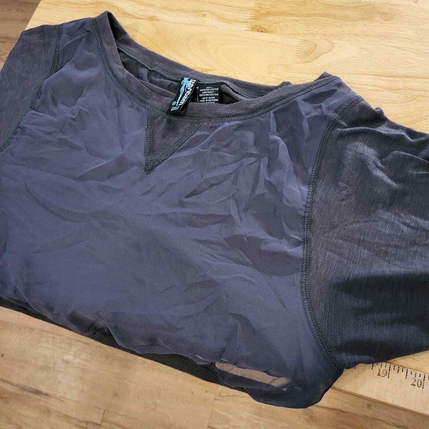 Vintage Weavers Two Piece Top Sequin Tank Mesh Transparent Top Gray Small