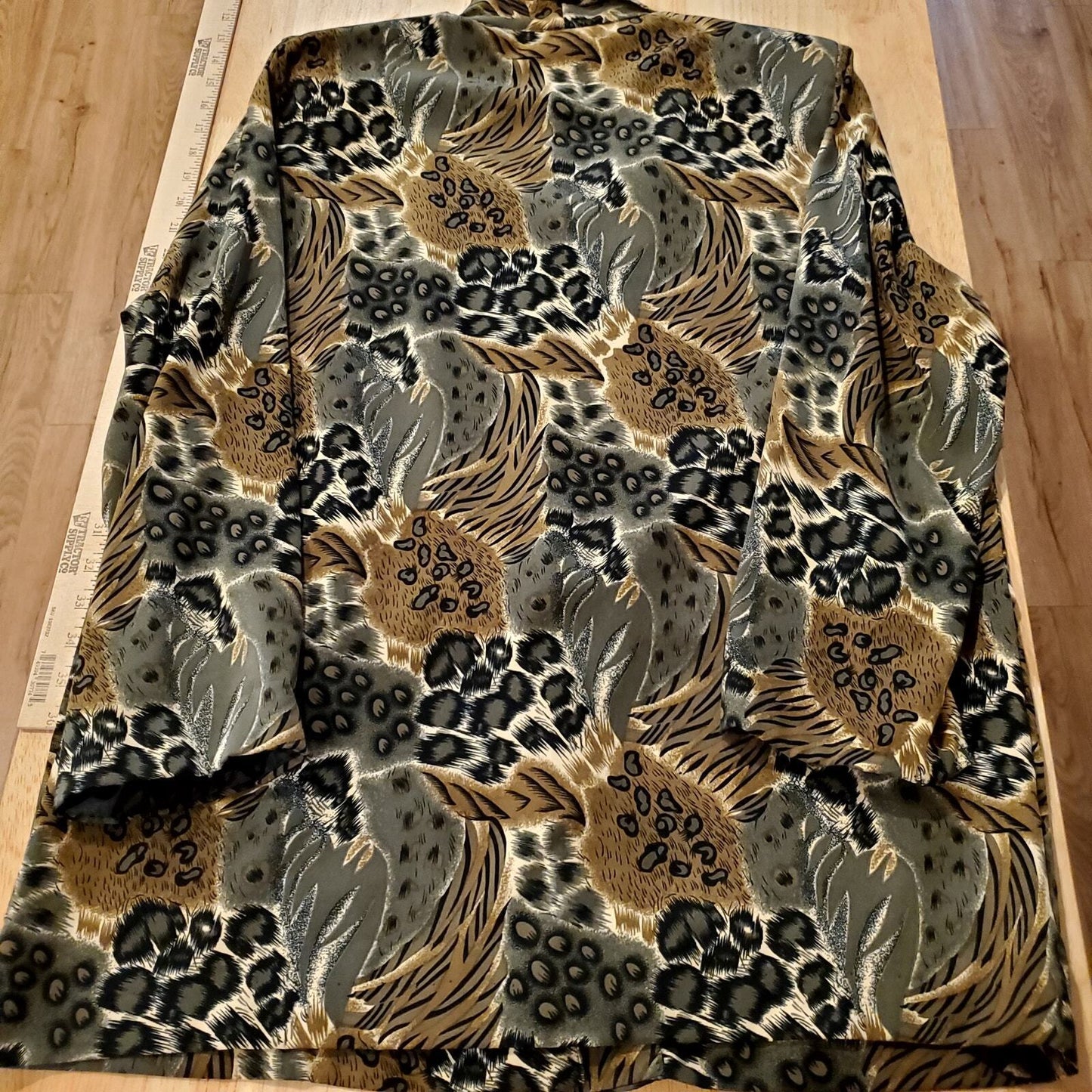 Jonathan Logan Vintage Satin Mixed Animal Print Blazer 80's Glam Rock 24" P2P 