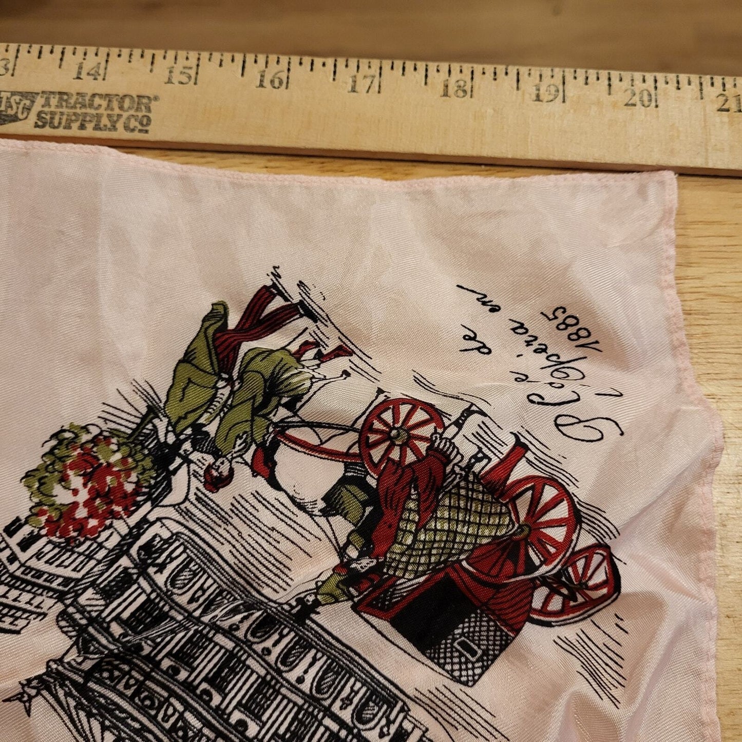 Pink Paris landmarks scarf 20"x20"