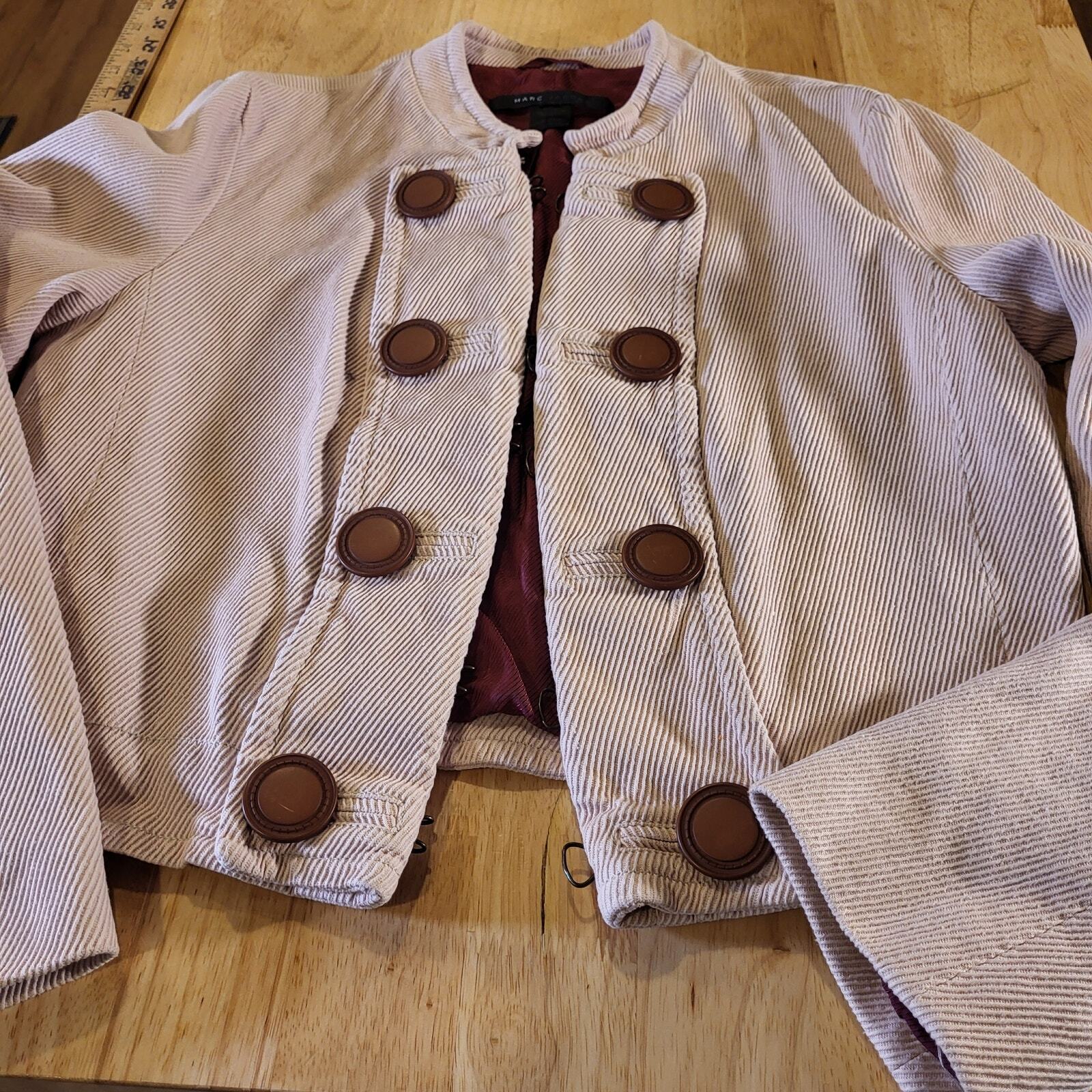 Marc Jacobs Pink Corduroy Coat Button Collared xs