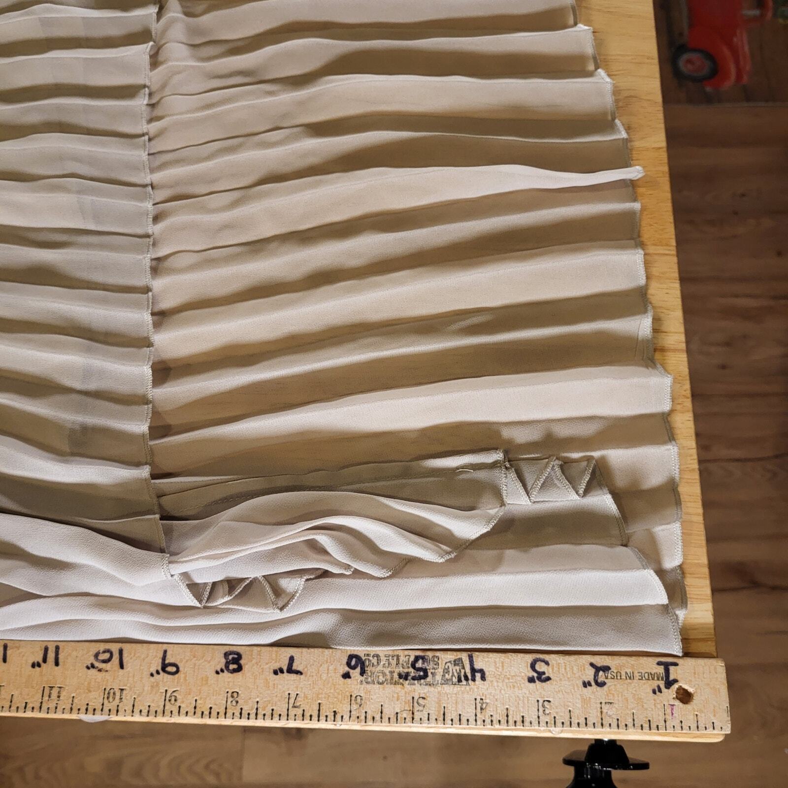 Philosophy Beige Pleated Elastic Waist High Low Skirt Extra Small