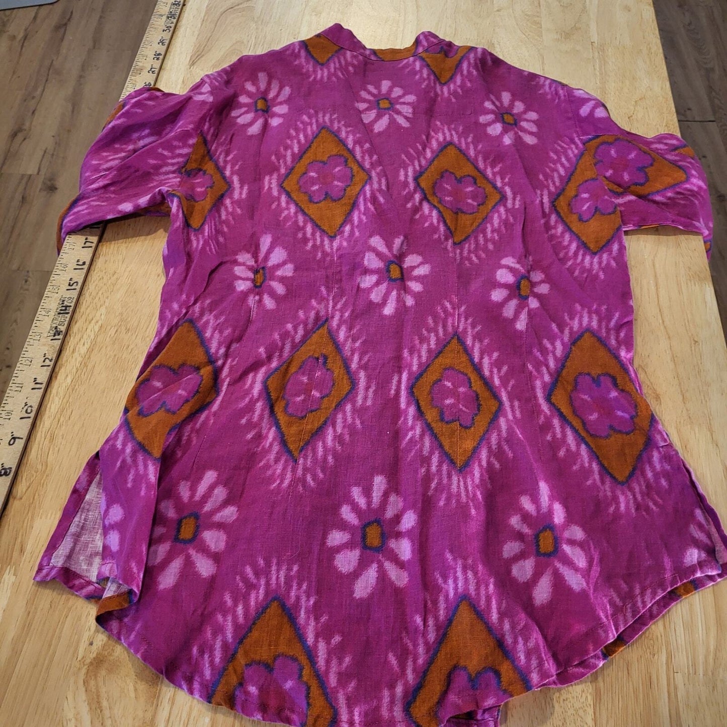 Bitte Kai Rand Batik Dyed Pink Double Breasted Button Blouse 18" Pit 2 PIT Small