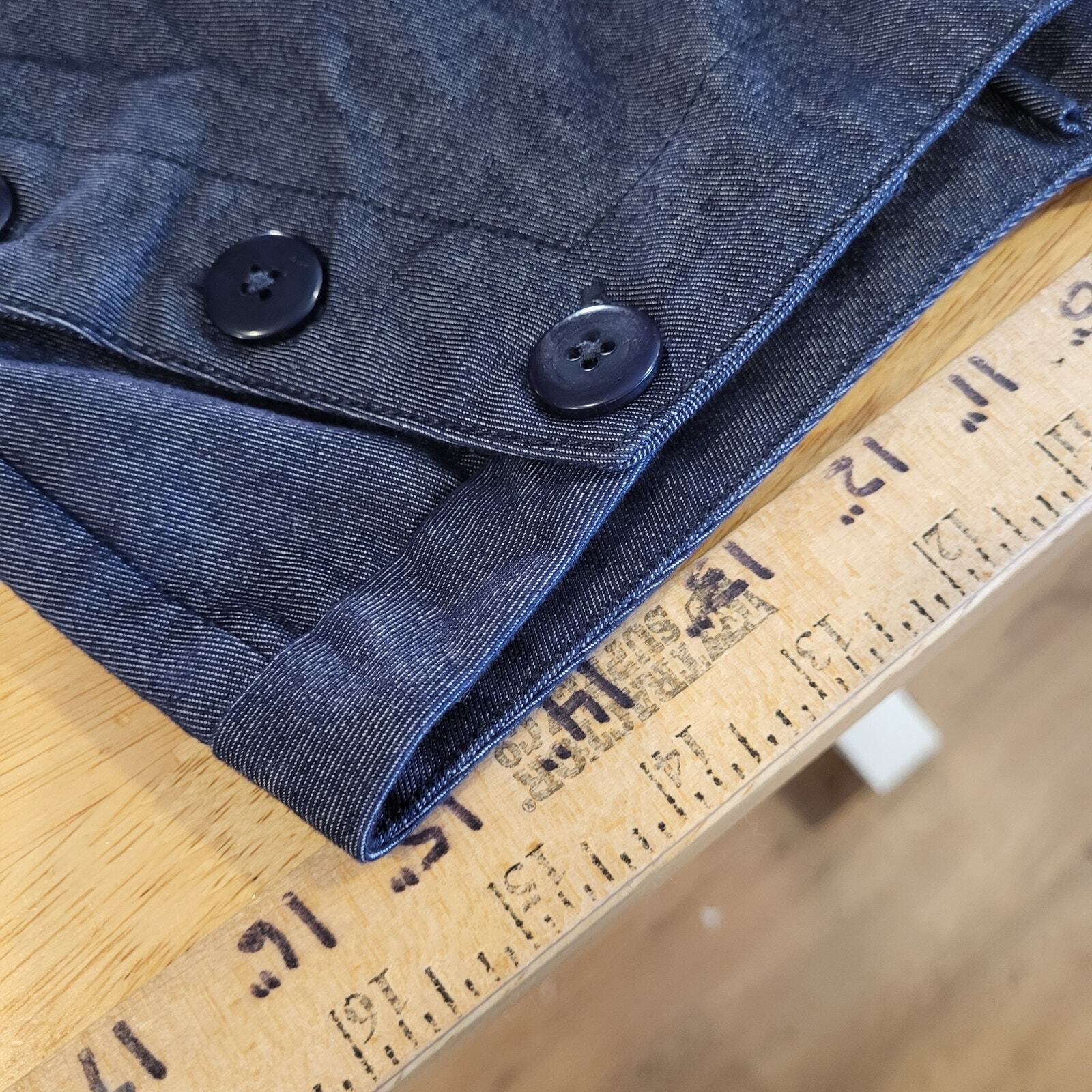 Express Stretch Blue Sailor Pants Wide Let Button Pocket 9/10 Denim 30" Waist