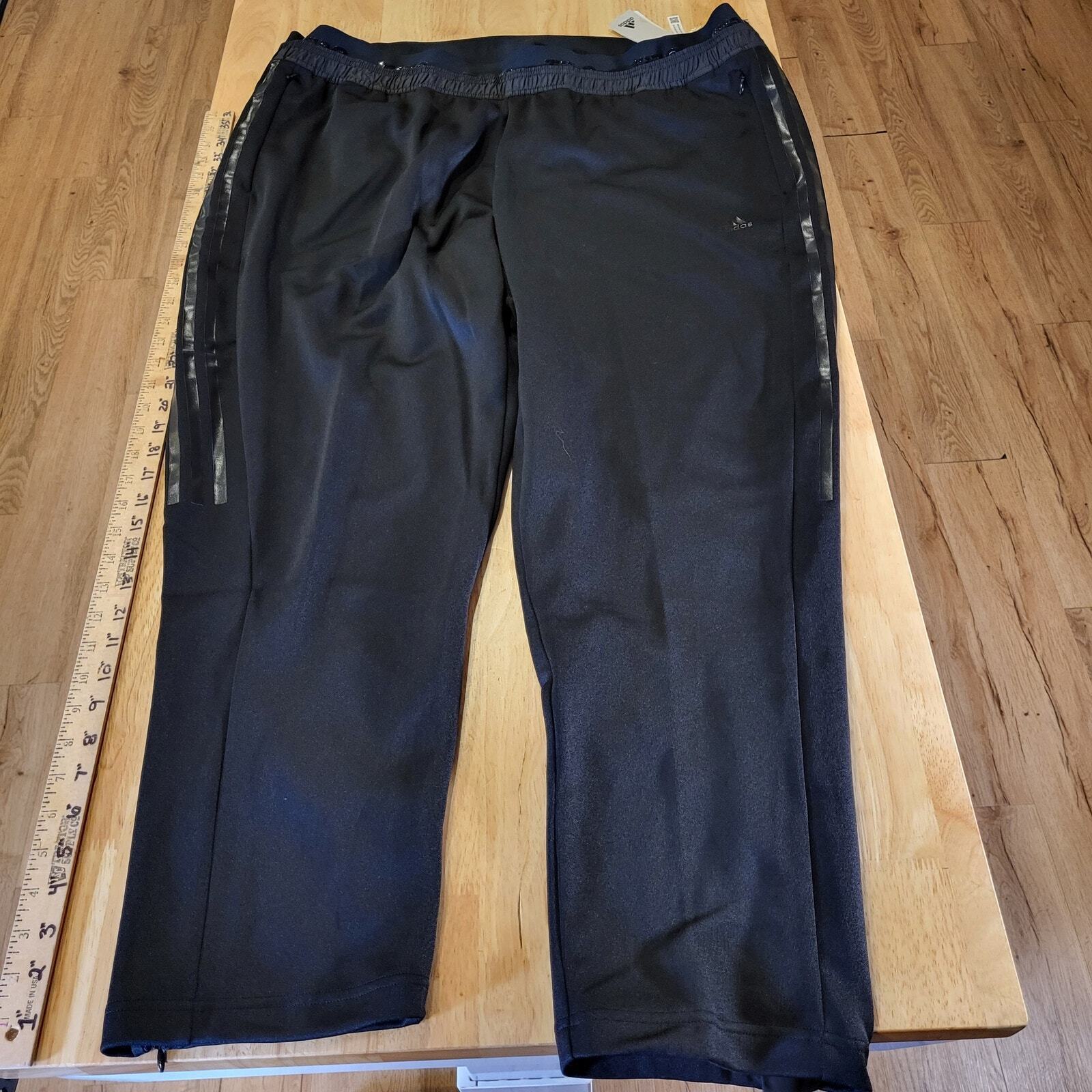 NWT Adidas Nylon Track Pants Elastic Waist & Cuff  TRO  Ankle Zip Stick Waist 3x