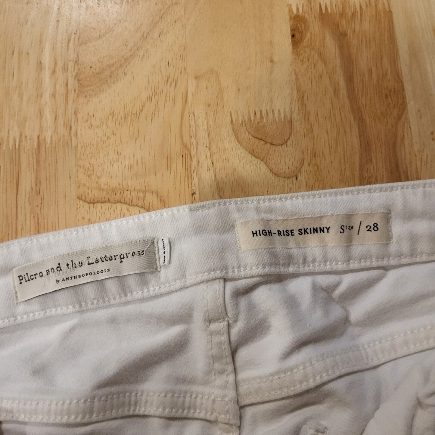Anthropologie Pilcro & The Letterpress White High Rise Skinny Jeans 28 Waist Ins