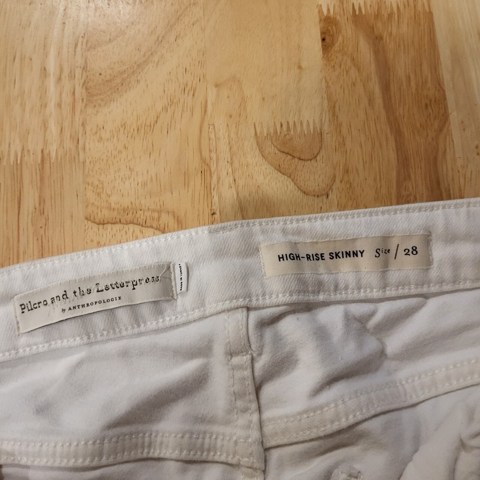Anthropologie Pilcro & The Letterpress White High Rise Skinny Jeans 28 Waist Ins