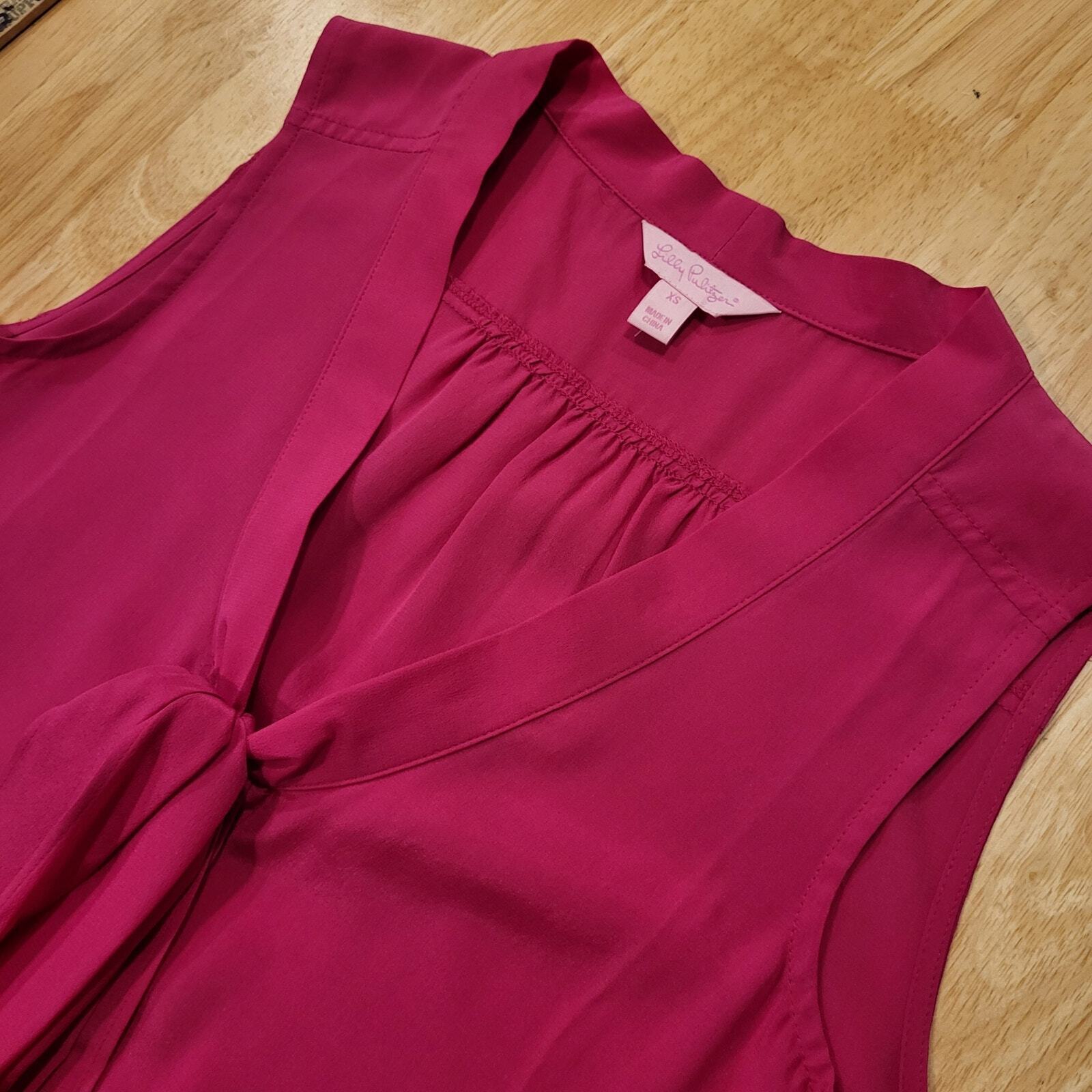 Lilly Pulitzer Pink Sleeveless Button Up Collared Blouse XS