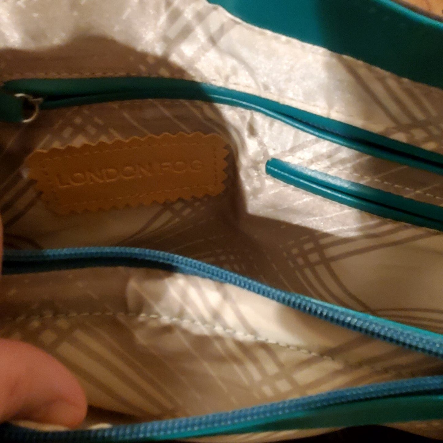 Vintage London Fog Bag Lined Pockets Contrast Handle Large