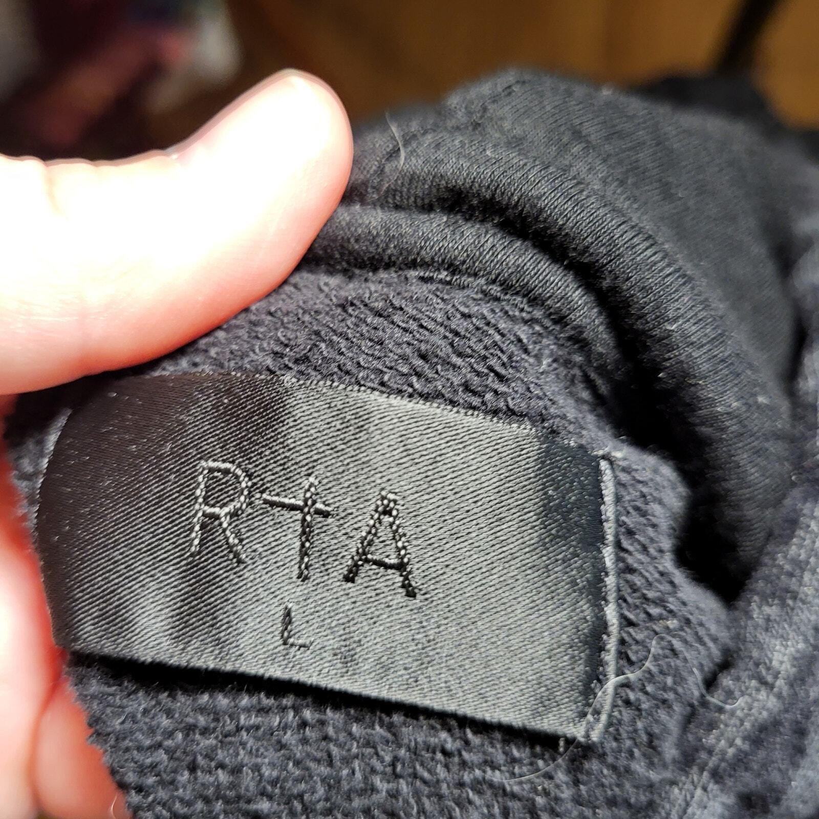 RTA Velvet Burnout Black Leopard Cropped Hoodie  Cotton Large 