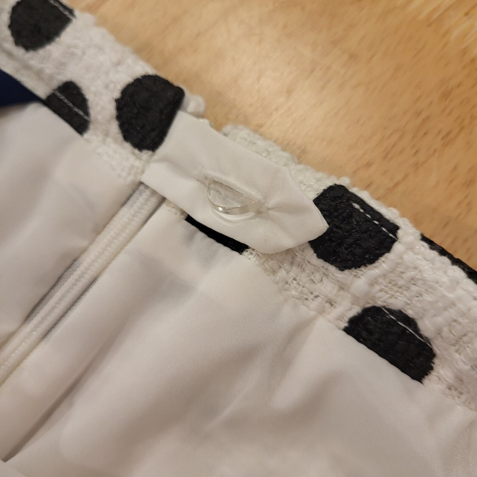 Nwt Doncaster Black & White Polka Dot Pencil Slit Skirt Incredible Quality SZ 10