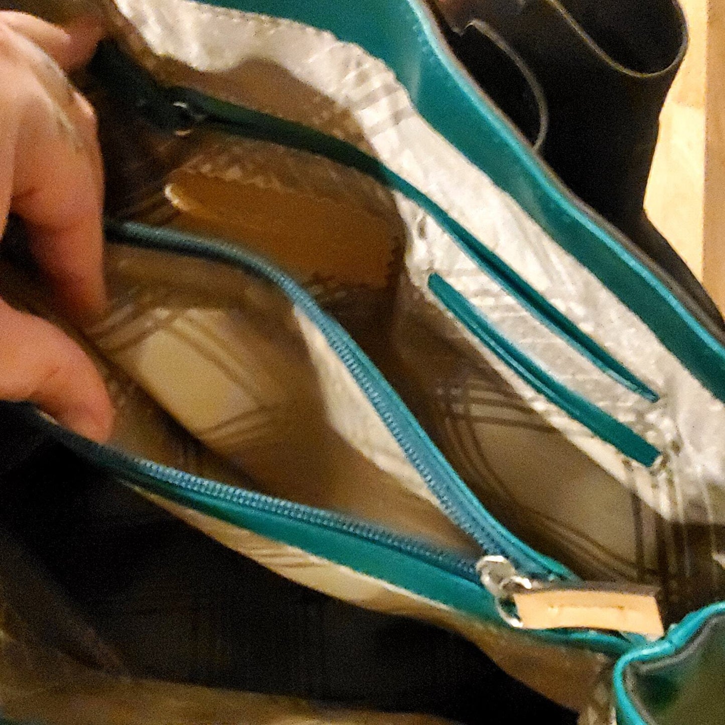 Vintage London Fog Bag Lined Pockets Contrast Handle Large