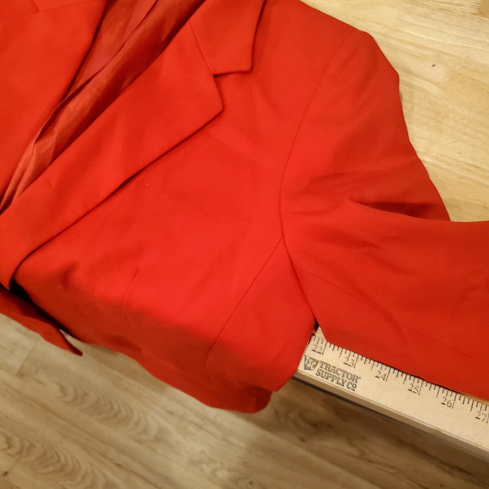 Pendleton VINTAGE  100% Virgin Wool  Red Blazer Size 16 22" Pit 2 Pit Pockets 