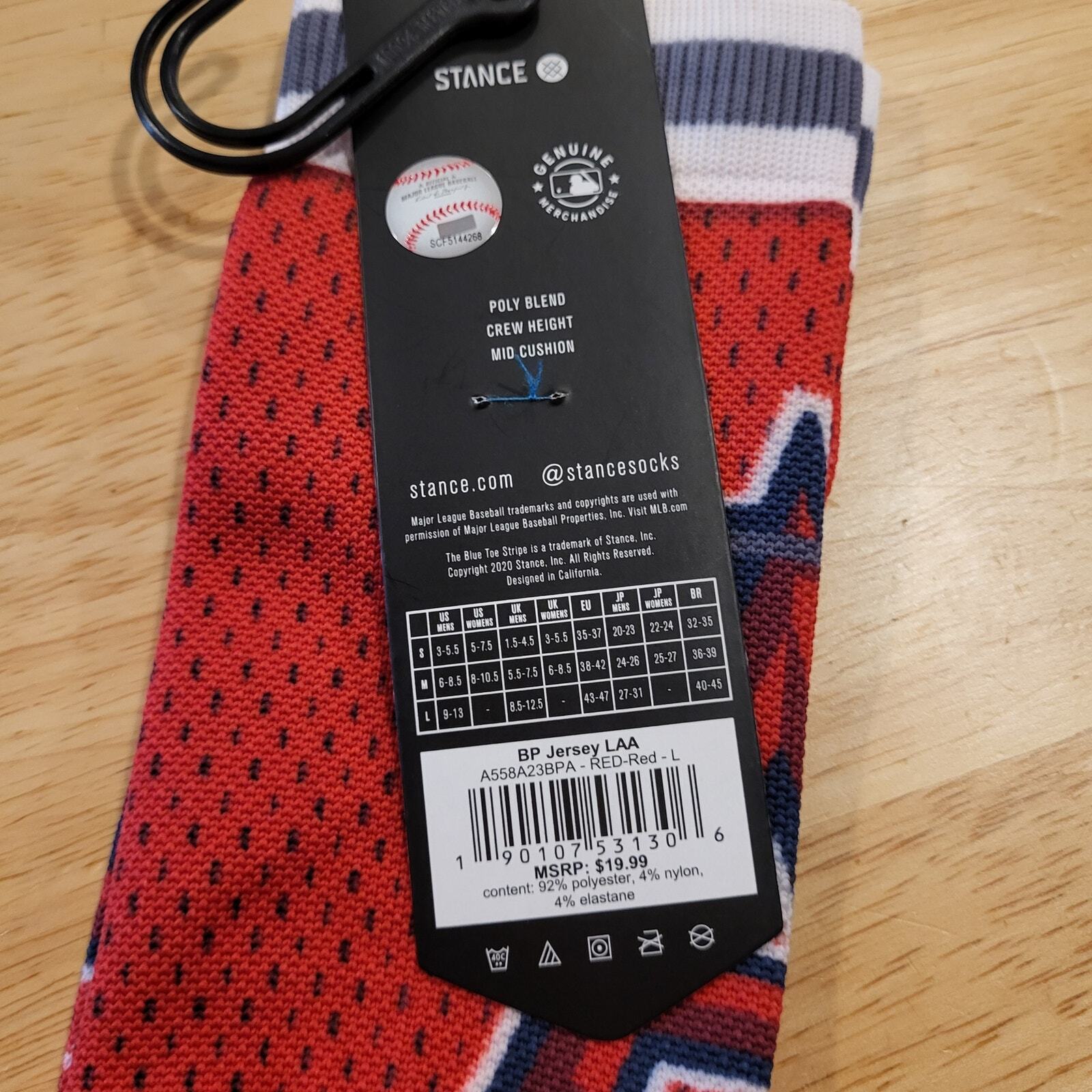 NWT Men's Los Angeles Angels Stance Jersey Crew Socks