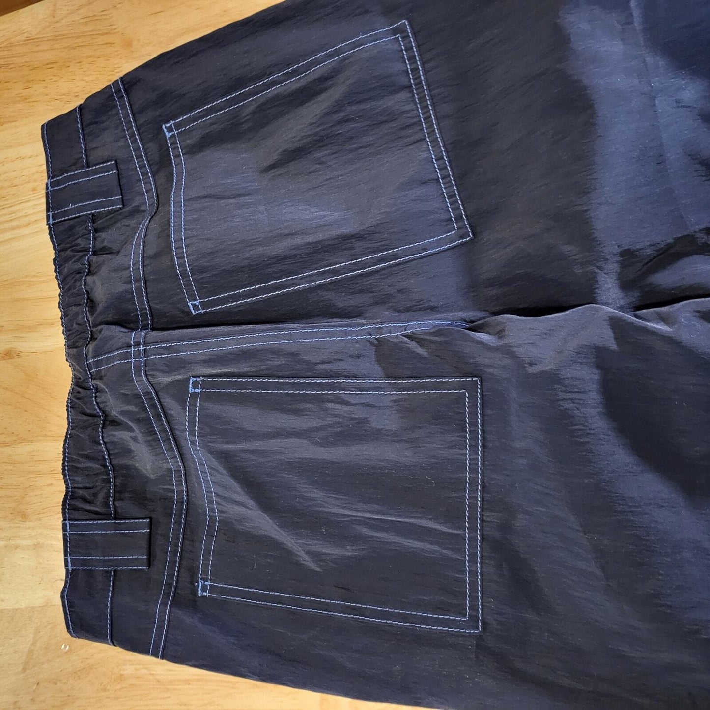 Silence+ Noise Size 2 Blue Nylon Y2K Pants 30" Inseam 26" Waist Flare 