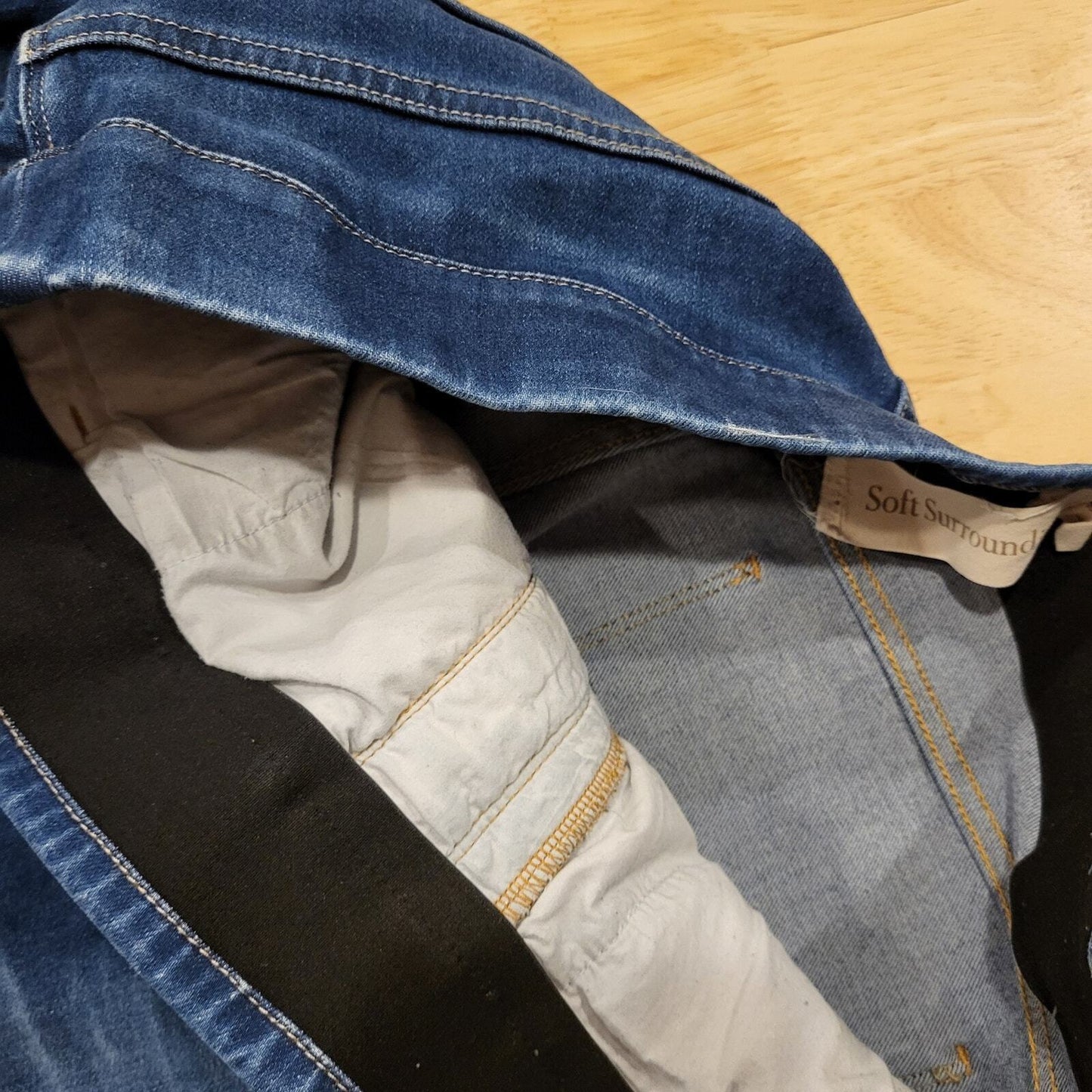 Soft Surroundings Large Denim Comfort Waist Stretch Straight Leg Jeans