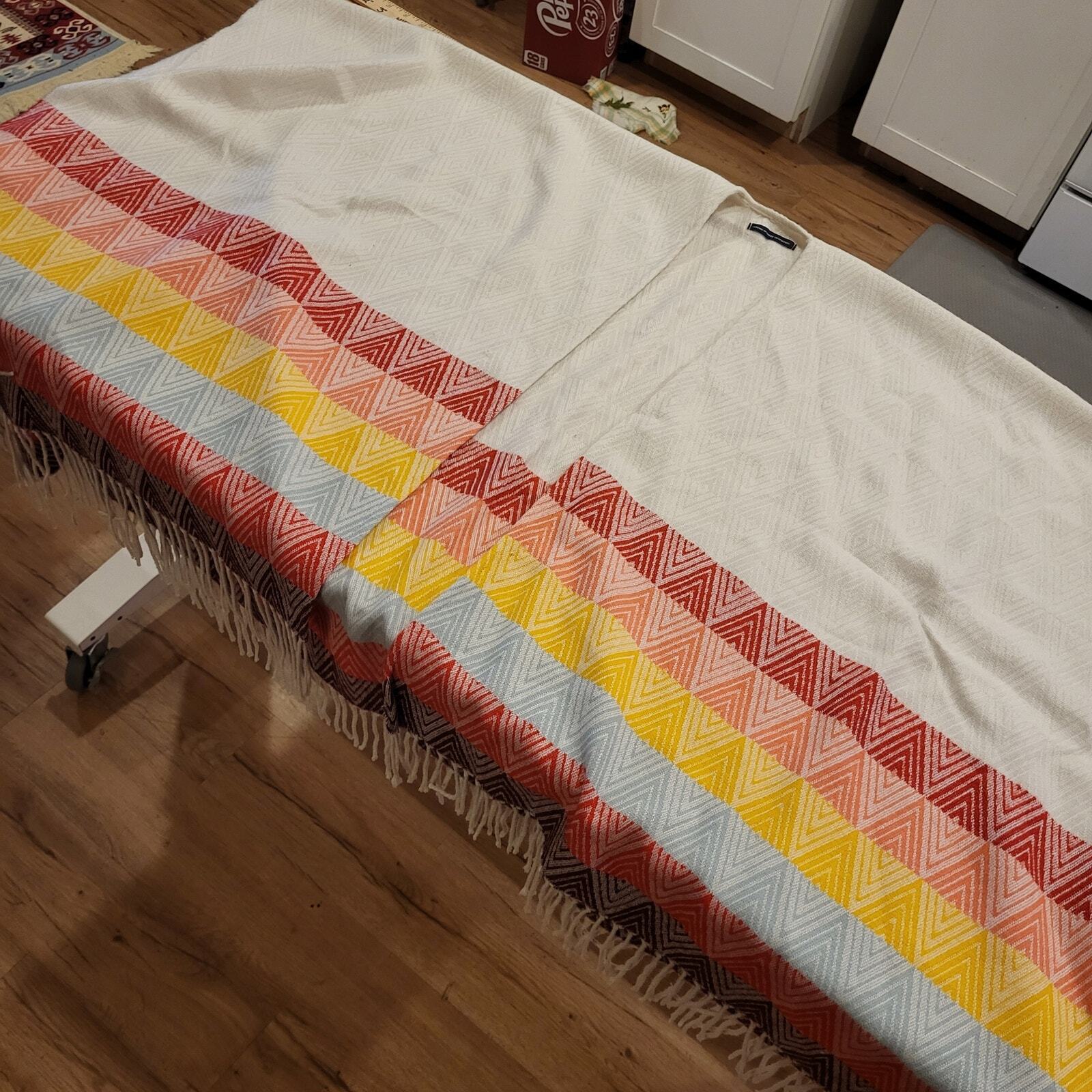 American Eagle Outfitters Rainbow Striped Poncho Shawl Geometric 