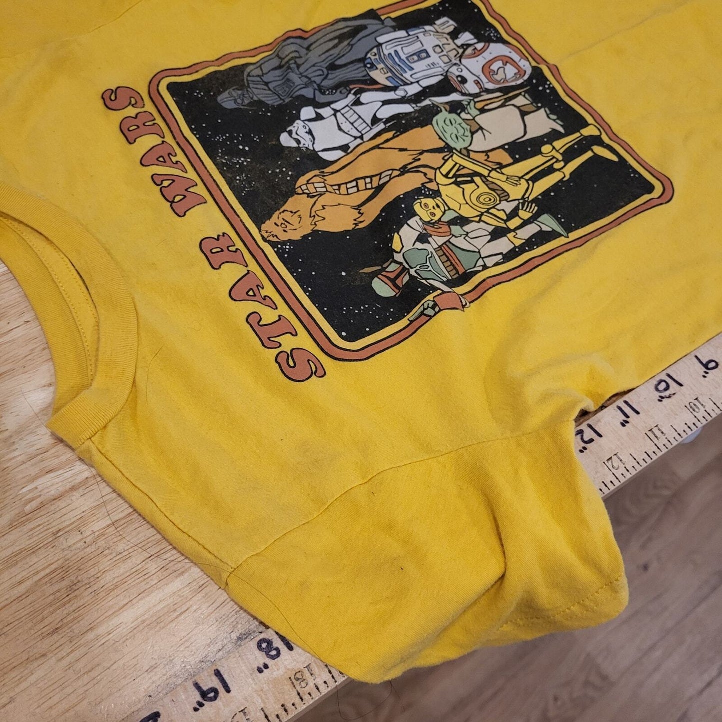 Star Wars Yellow Kids Medium Tshirt Cotton Blend Short Sleeve