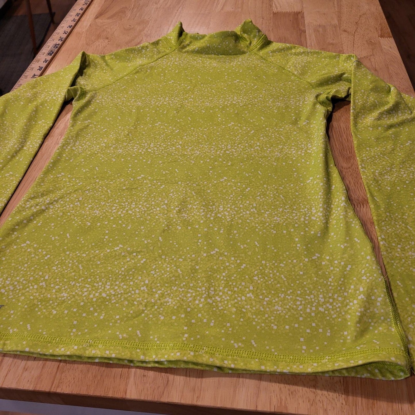 Nike Pro Dri-Fit Fitted Large Long Sleeve Green Mock Turtle Athletic Shirt Thumb