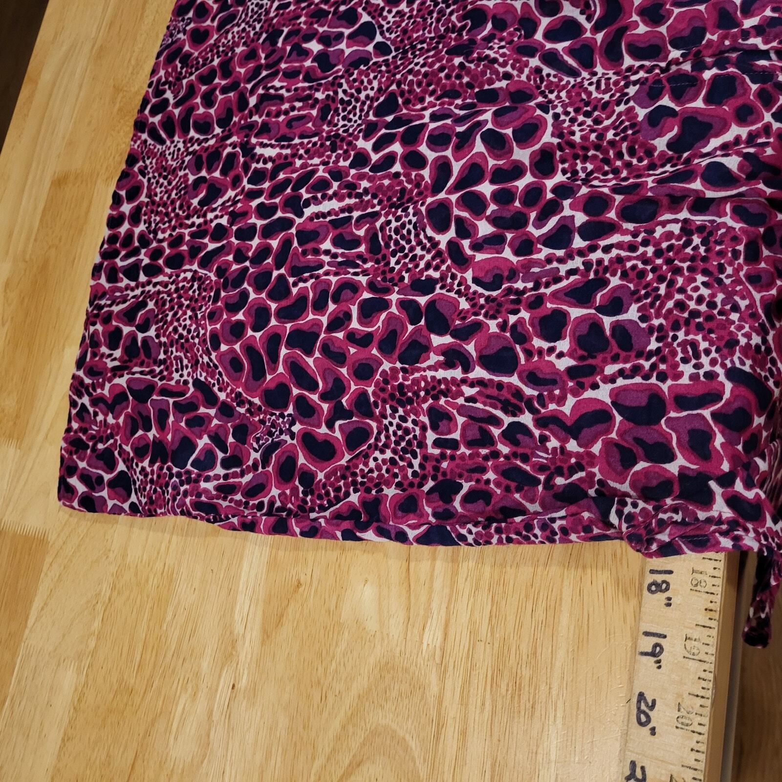 Lilly Pulitzer Pink Leopard Print Cap Sleeve T-shirt XS 22" P2P Cotton