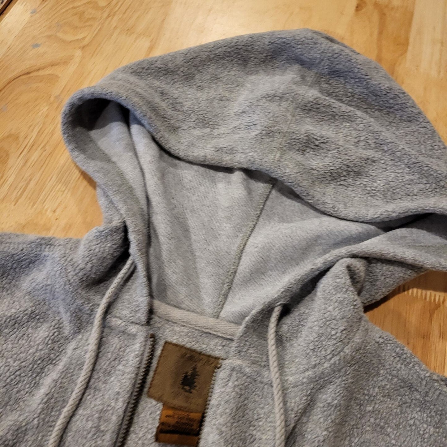 Heather Gray St. John's Bay Cotton Blend 1/4 Zip Hoodie Pocket Small 22" P2P