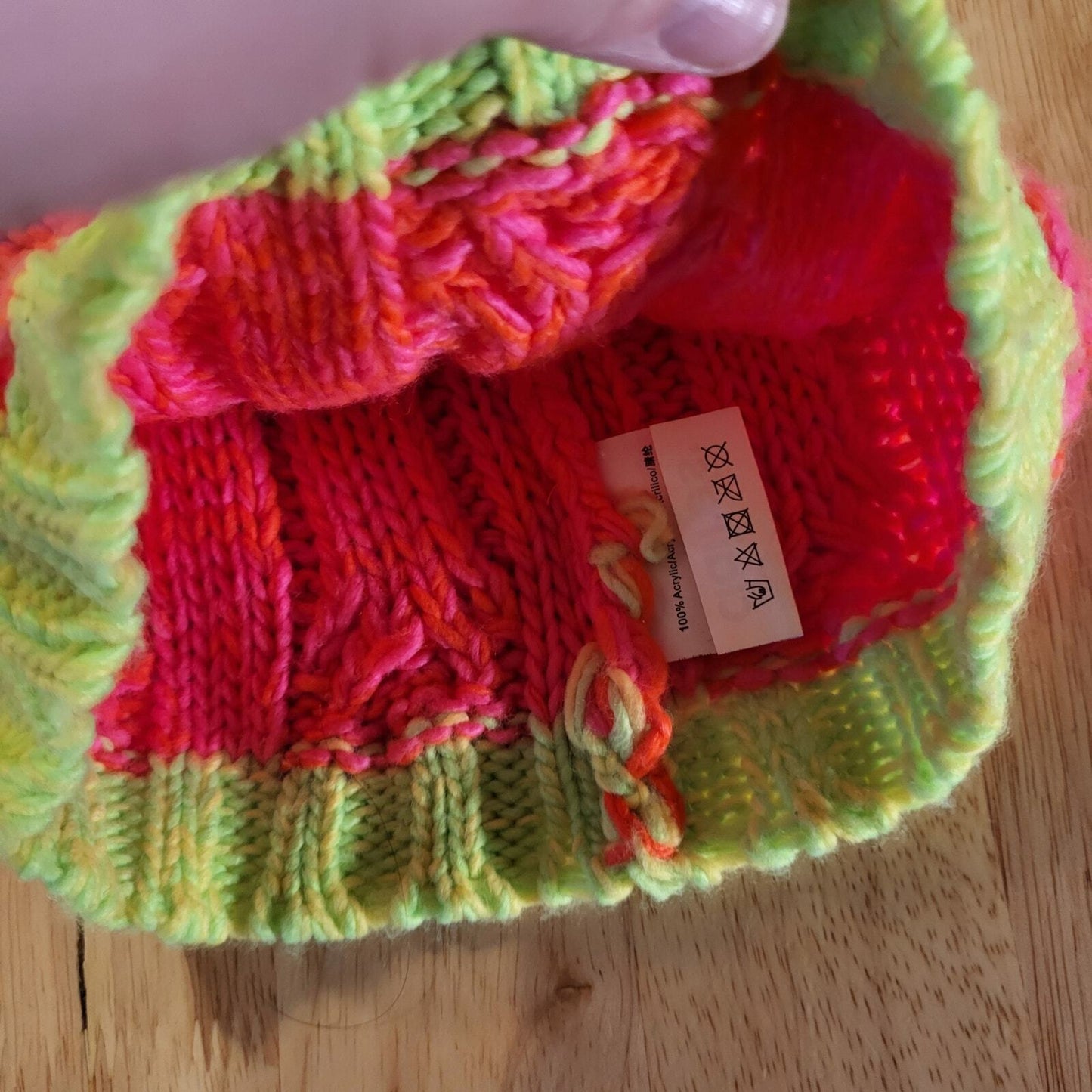 Neon Pink Green Blue Beanie Claire's Kids Pompom Knit 