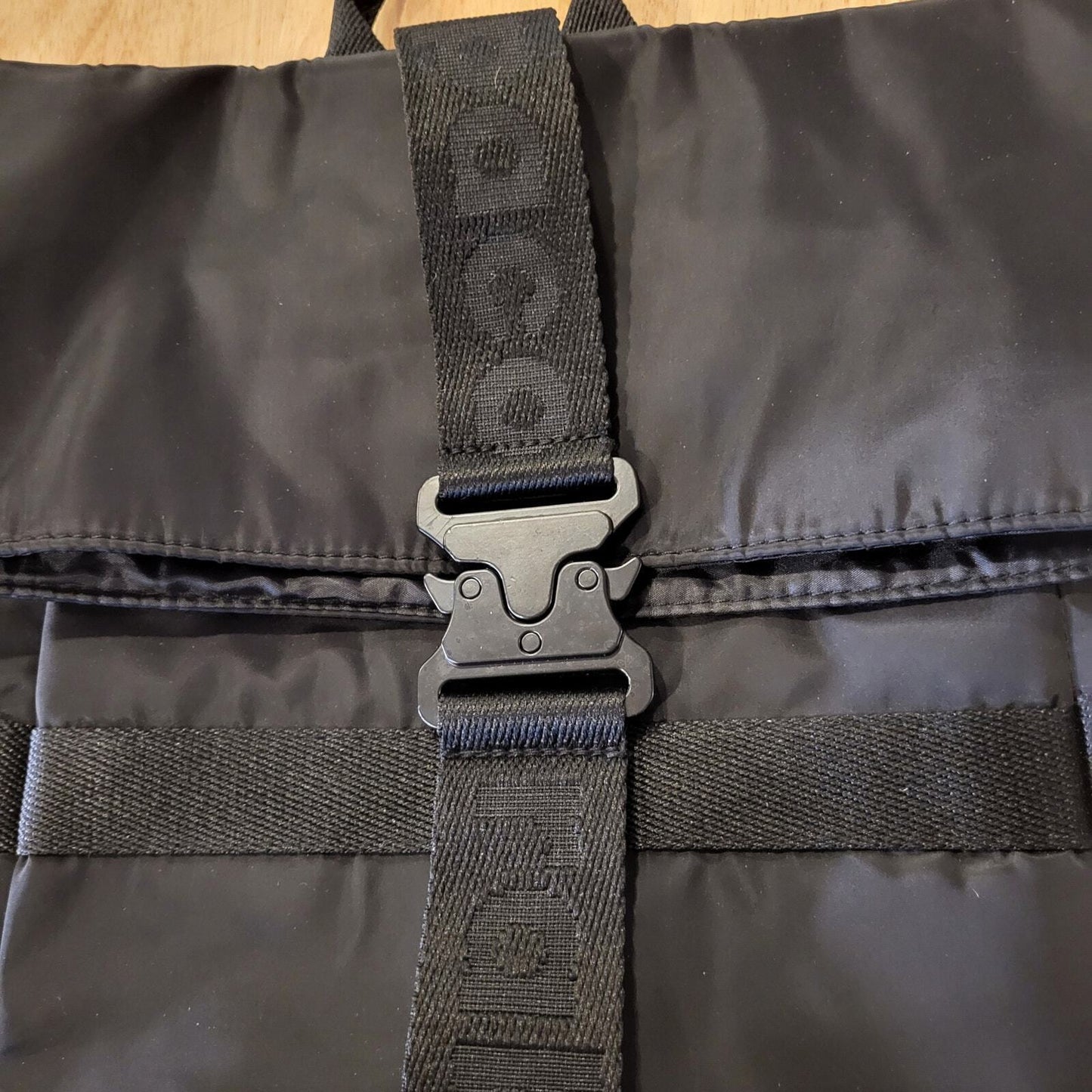 Paco Rabanne Black Padded Bag Metal Clasp Nylon Straps  Very Clean 15"x12"