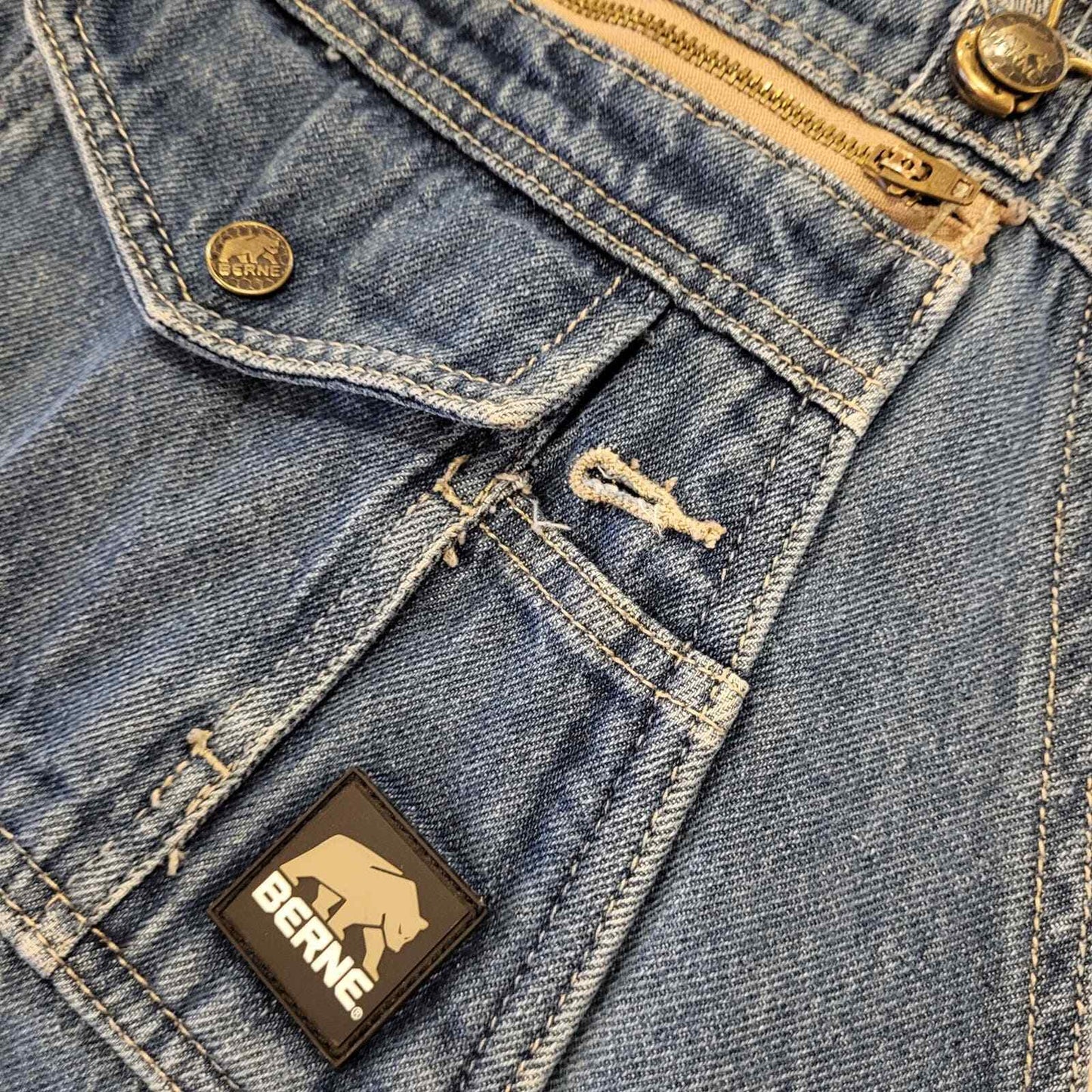 44*30 Berne Blue Denim Overalls Great Condition