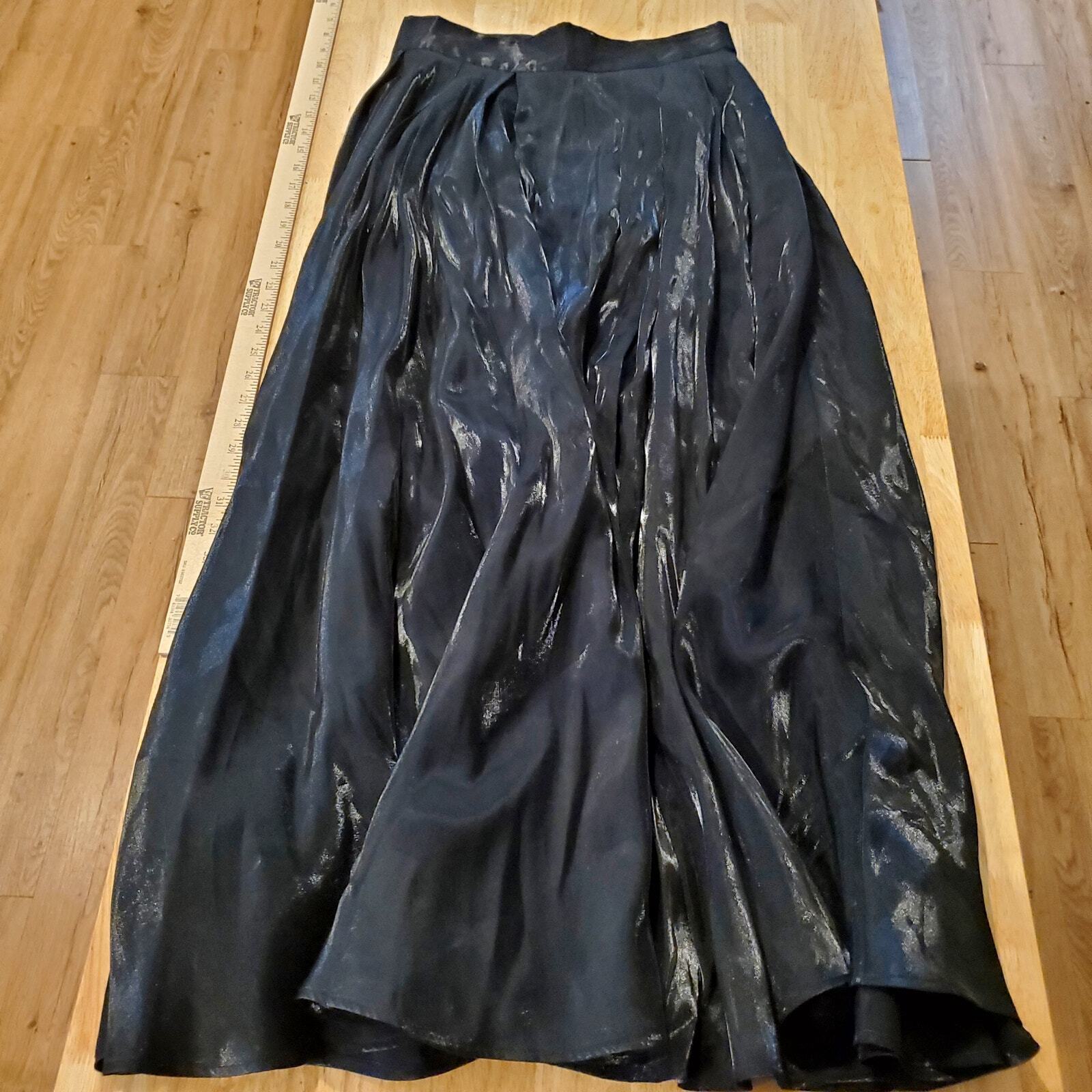 Vintage Studio Jax 10 Liquid Look Flowy Black Rayon shimmer Formal 30" Waist