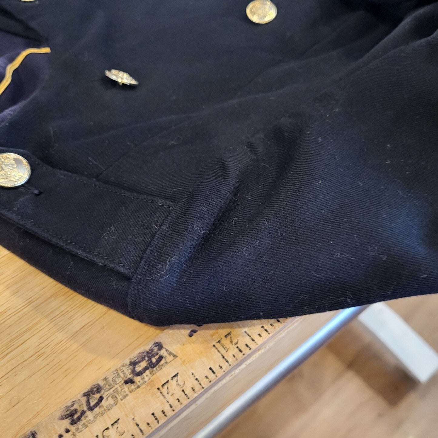 H&M Nay Military Jacket Gold Buttons Cototn 19" Pit 2 Pit