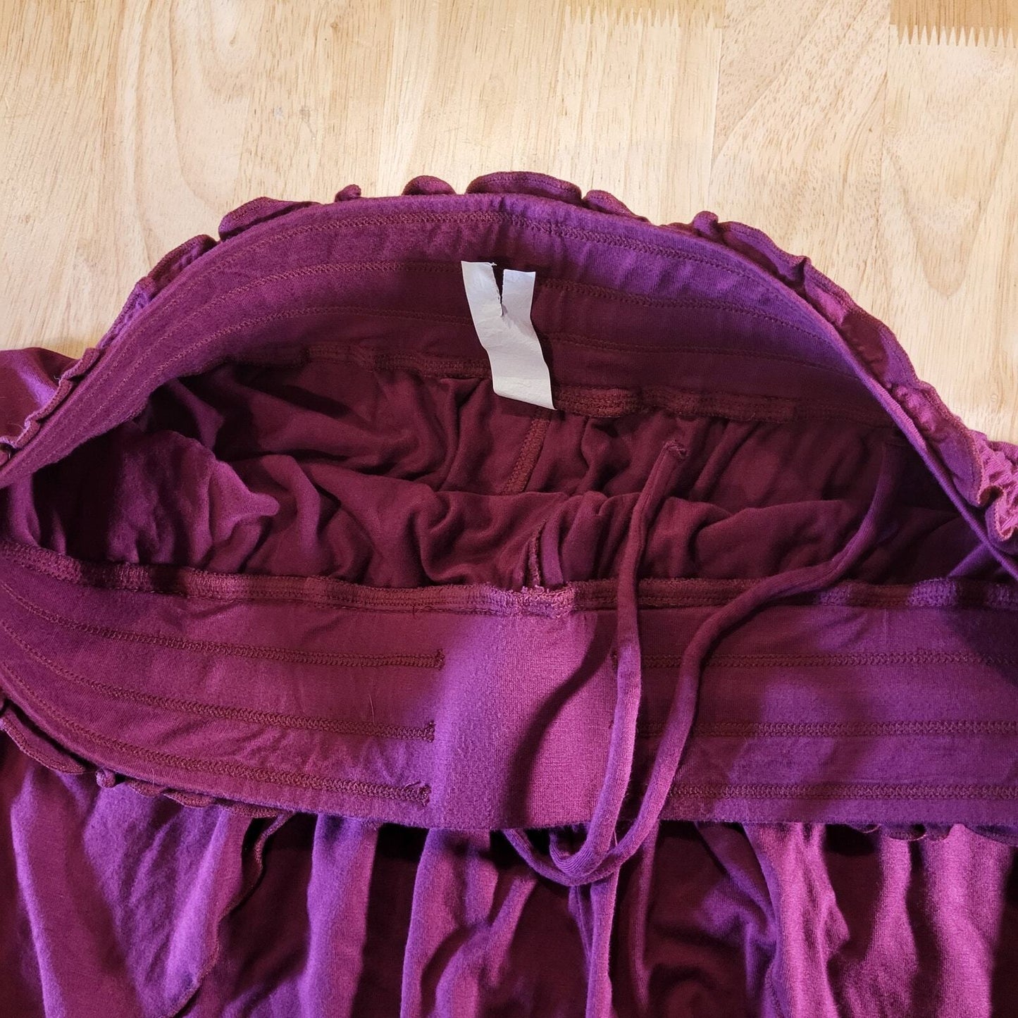 Eggplant Fluttery Wide Elastic Waist Short XL 17"-22" Stretch 